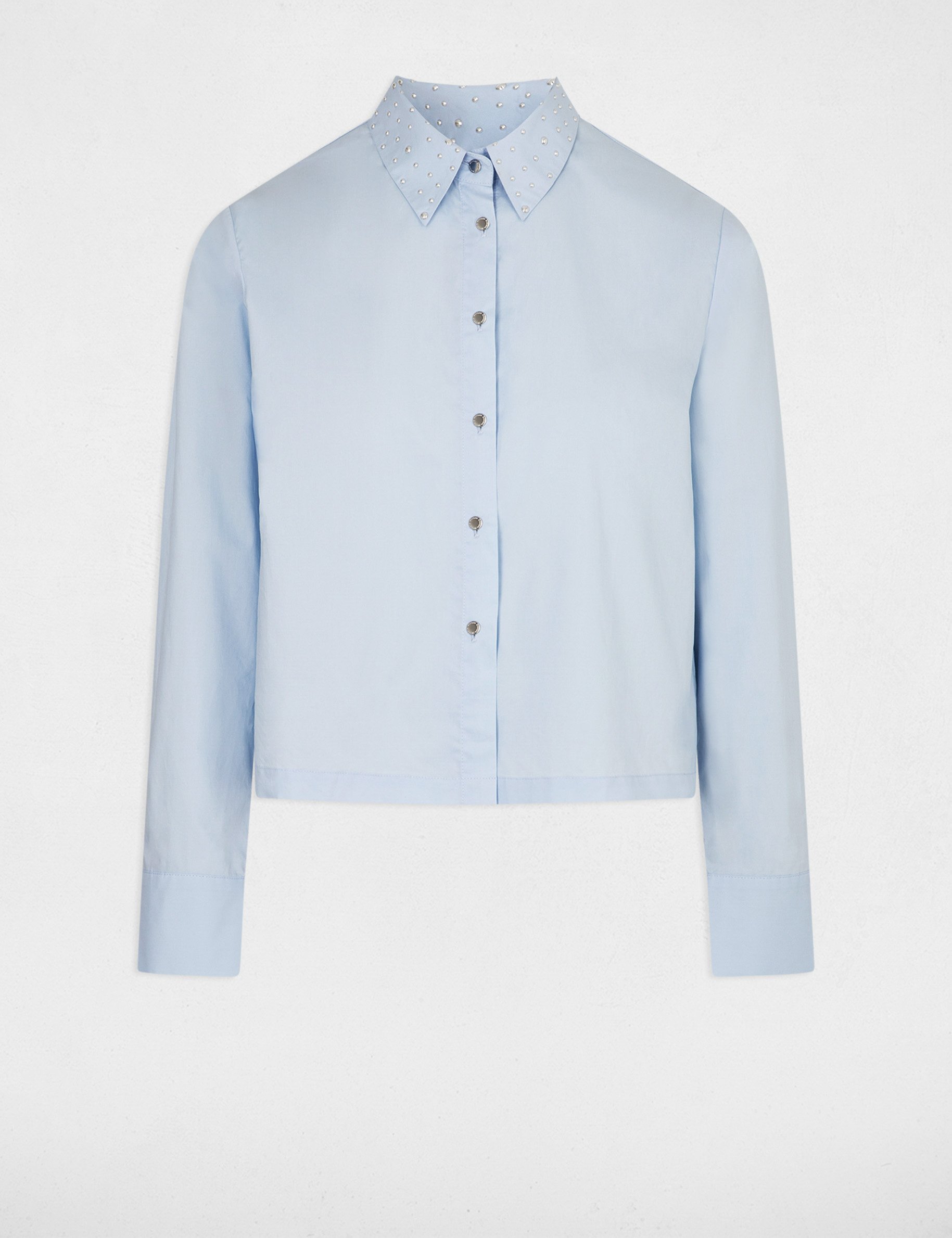 chemise manches longues bleu moyen femme Chemise manches longues bleu moyen femme