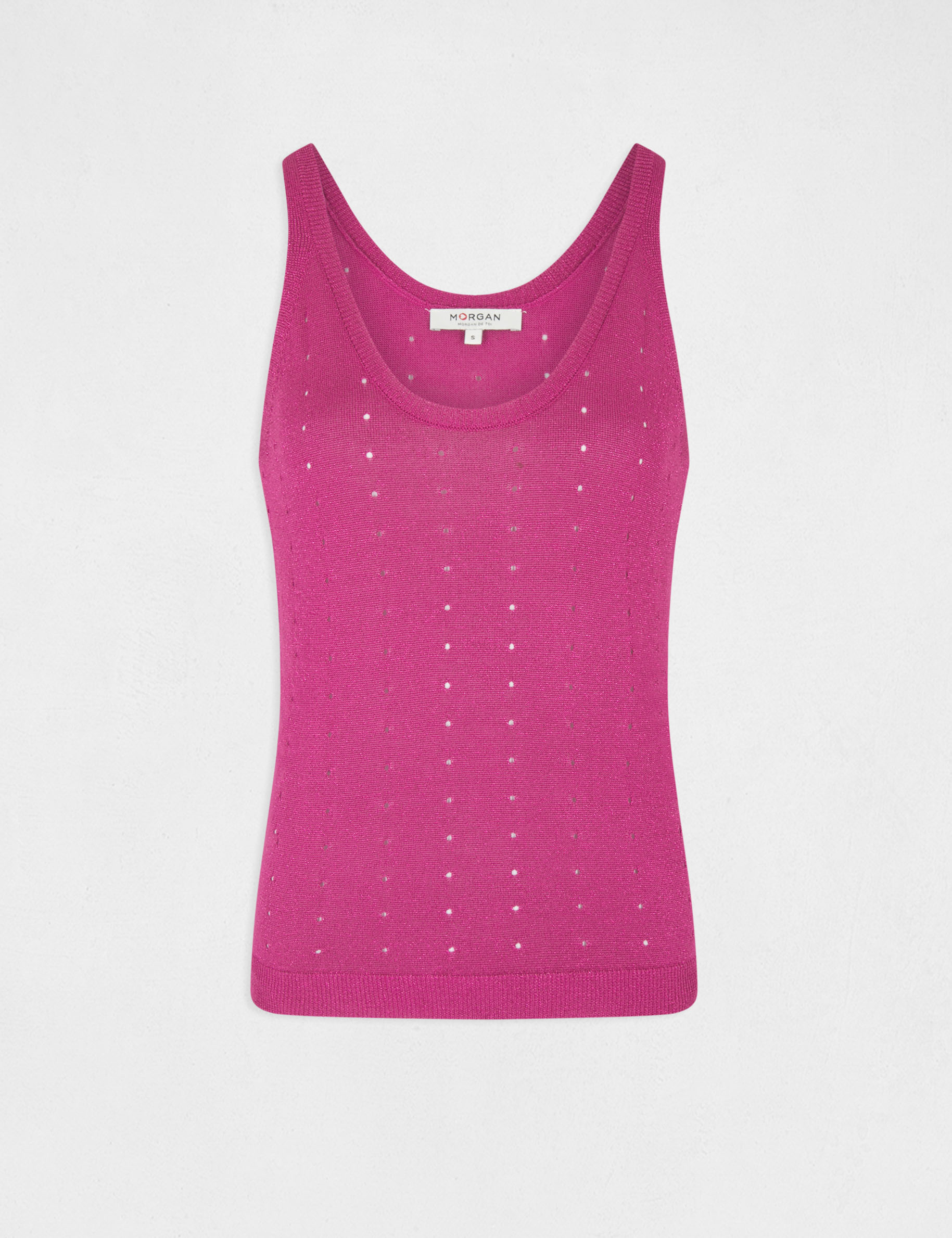 Débardeur pull avec bretelles framboise femme Débardeur pull avec bretelles framboise femme