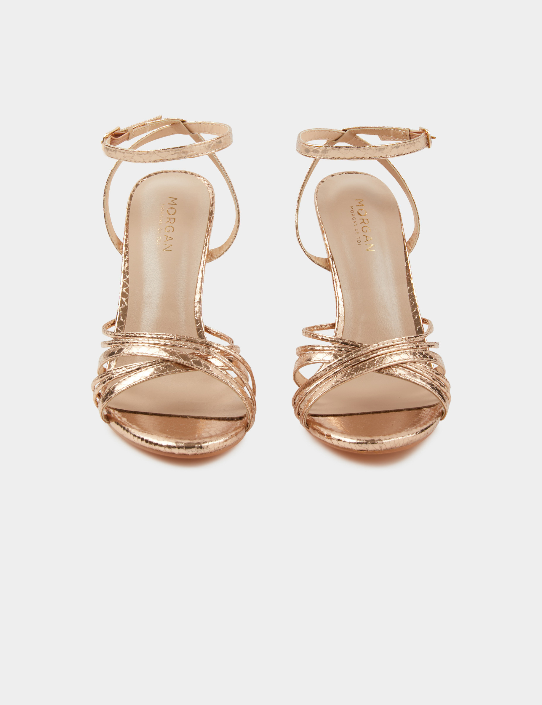 Sandales à talons avec brides rose femme Sandales à talons avec brides rose femme