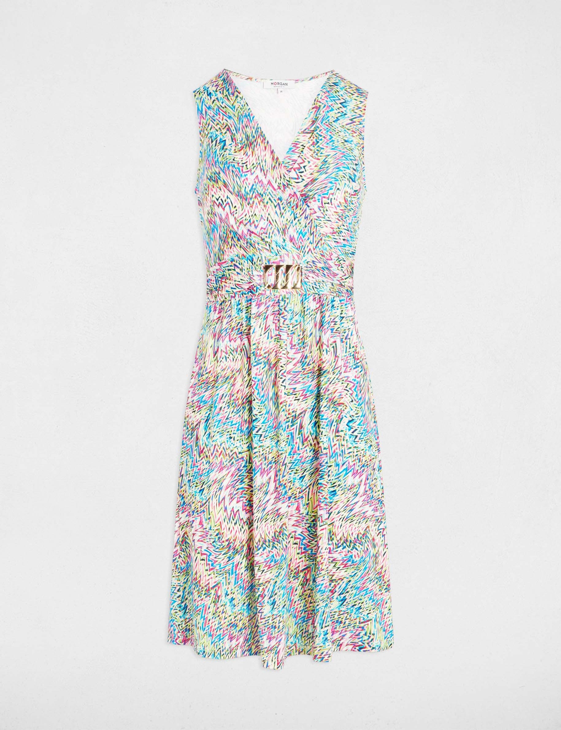 robe trapeze imprimee multicolore femme Robe trapèze imprimée multicolore femme