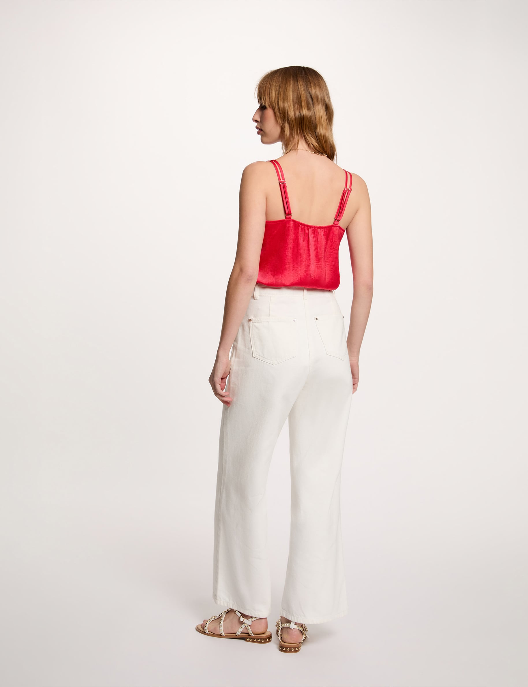 InkAddict Débardeur Femme Cher III Paillettes Noir/Corail Petit-2XLarge