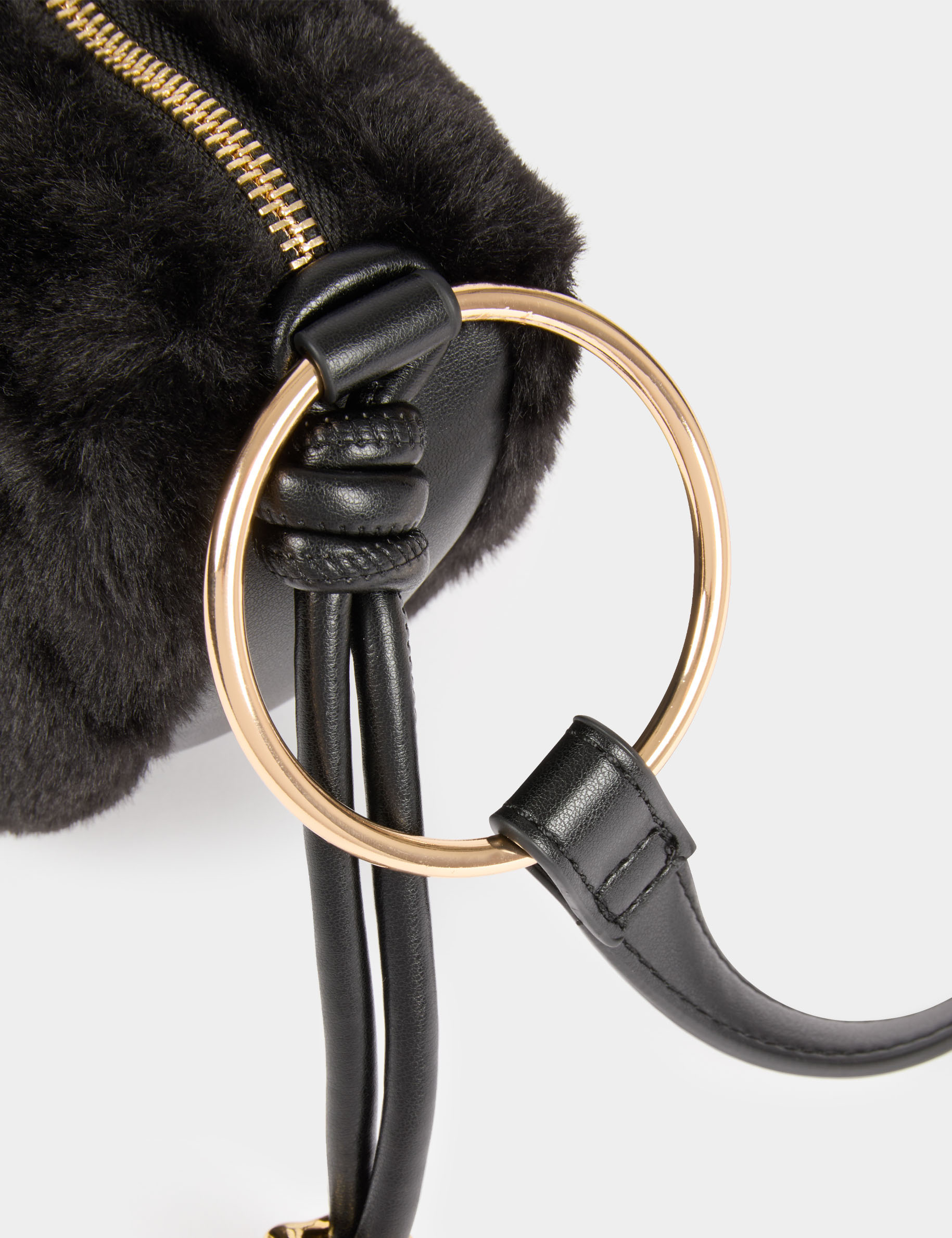 Sac demi-lune noir femme