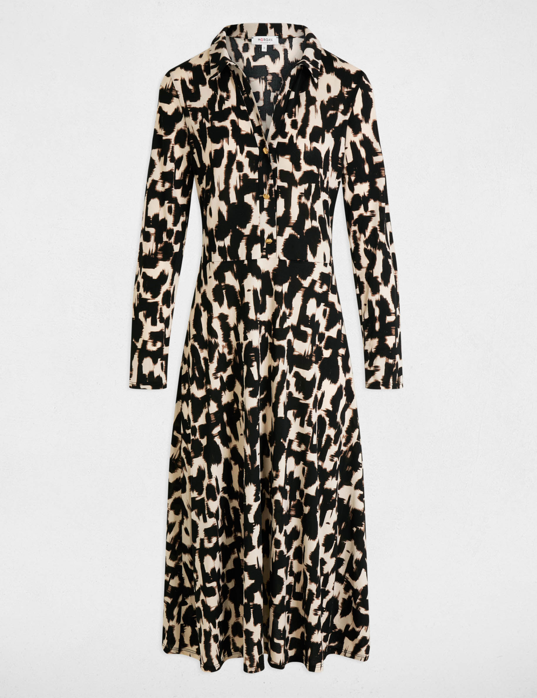 Robe longue droite imprim&eacute;e multicolore femme