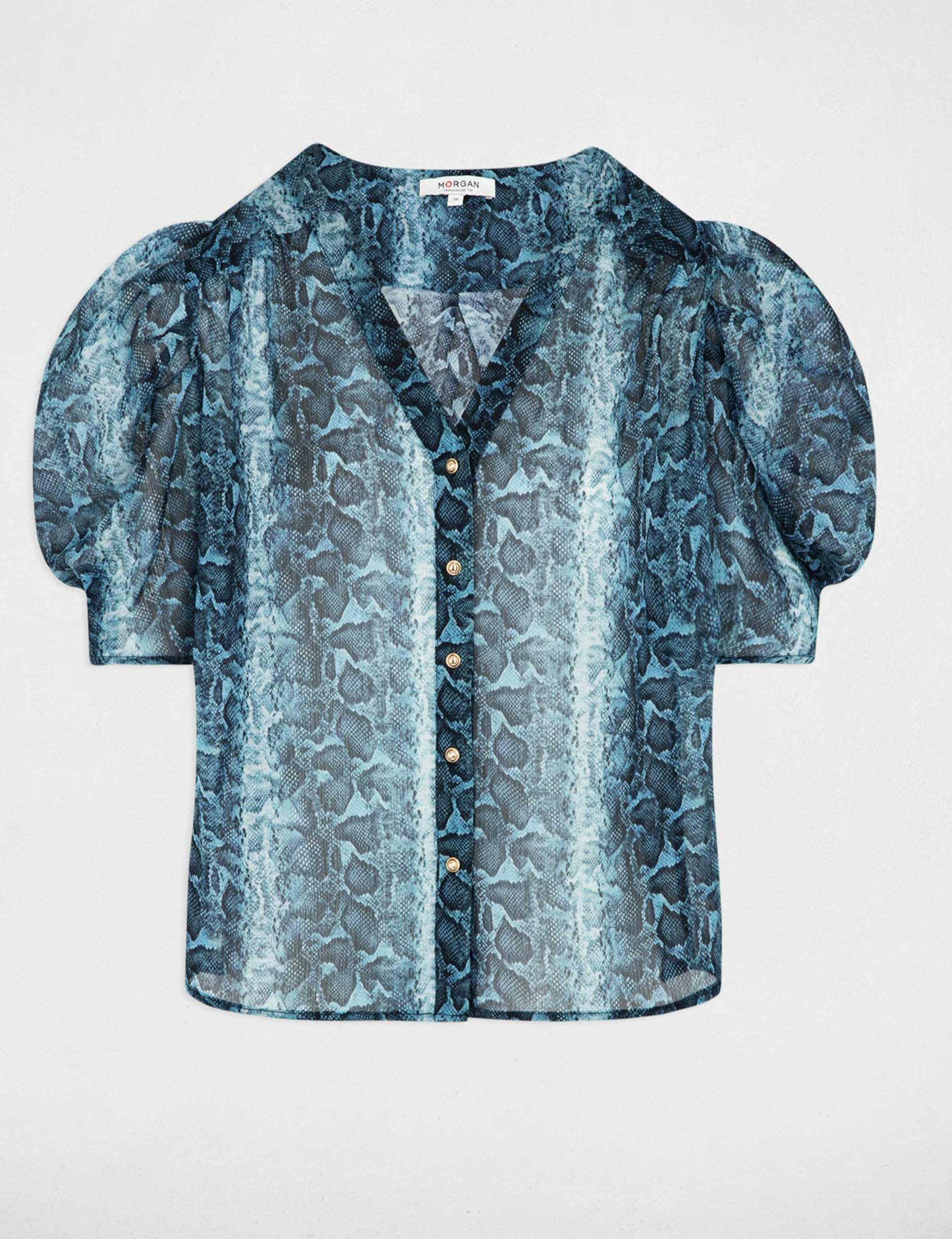 chemise manches 34 imprimee multico femme Chemise manches 3/4 imprimée multico femme