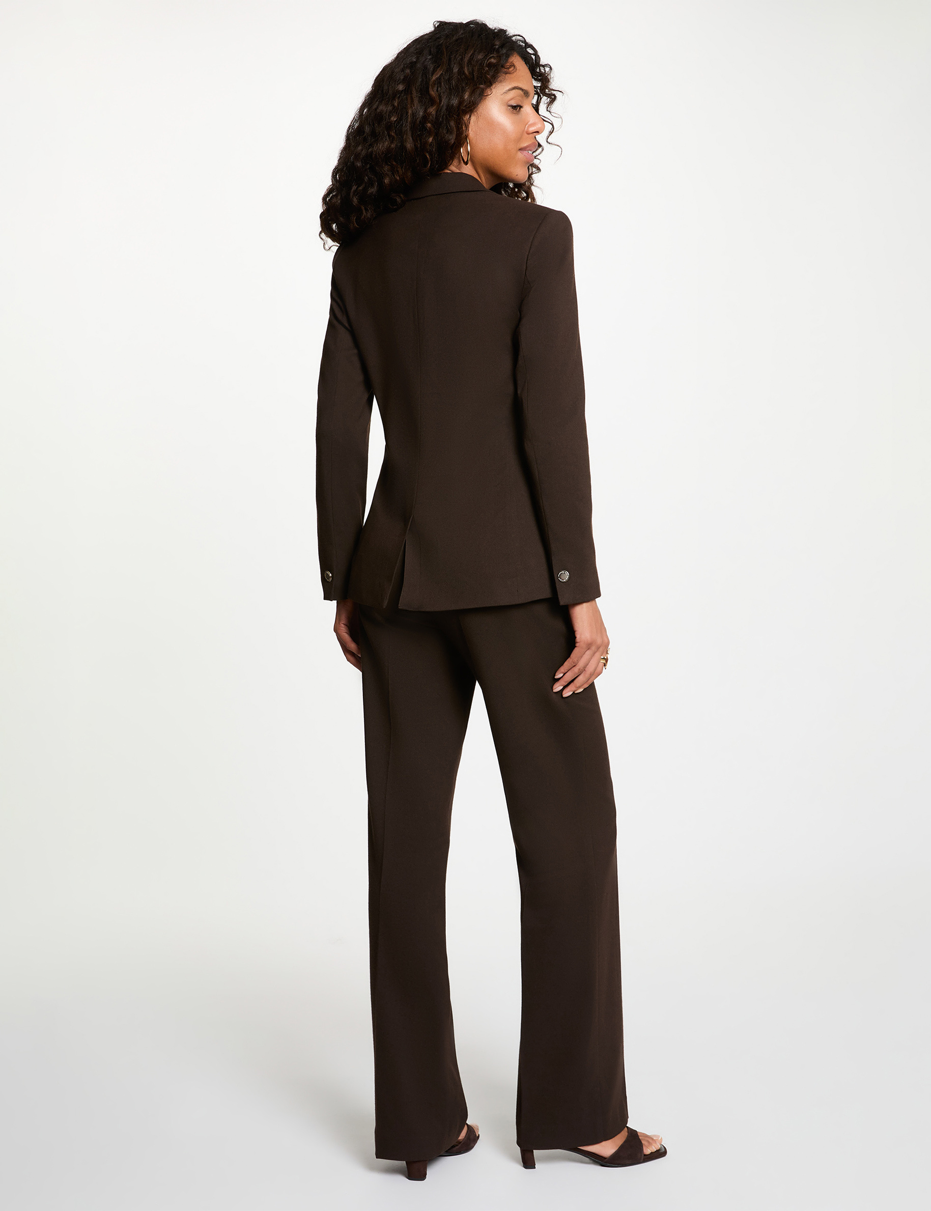 Veste blazer marron fonc&eacute; femme