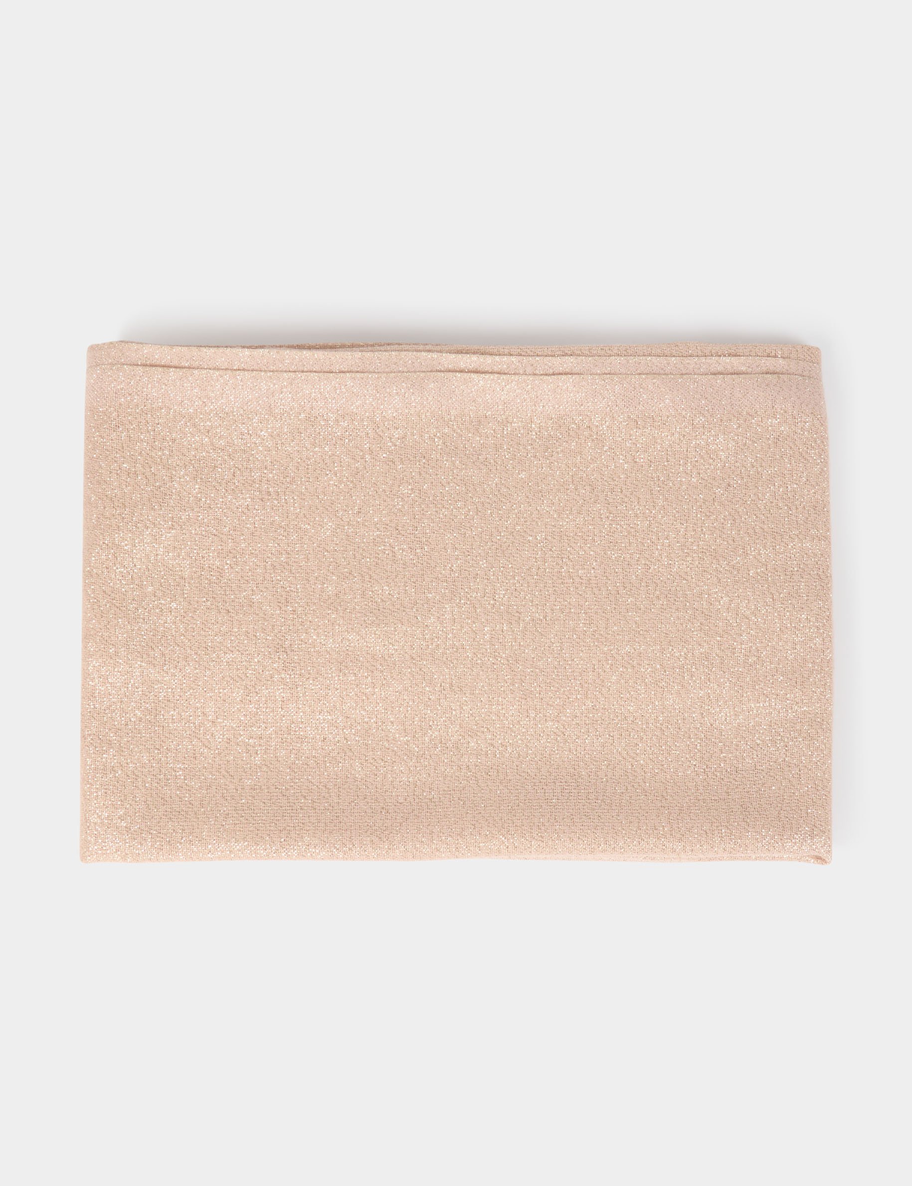 Foulard fils métallisés beige femme