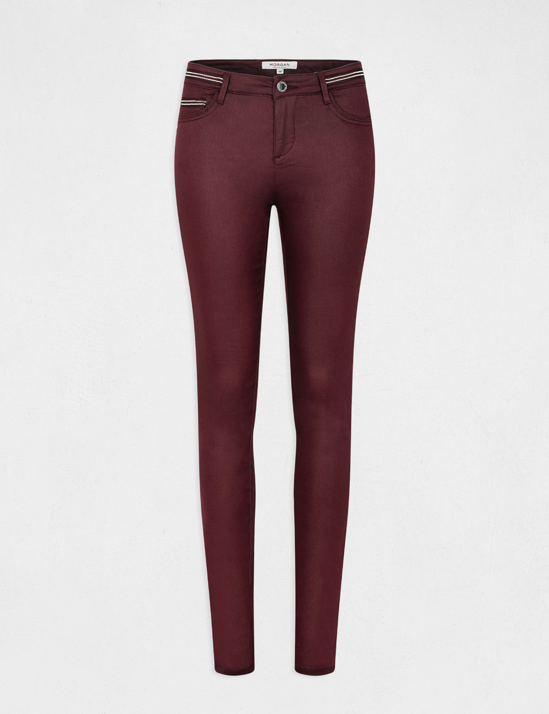Coated Skinny Pantalon Enduit Rose Pantalon Enduit Métallisé Gris