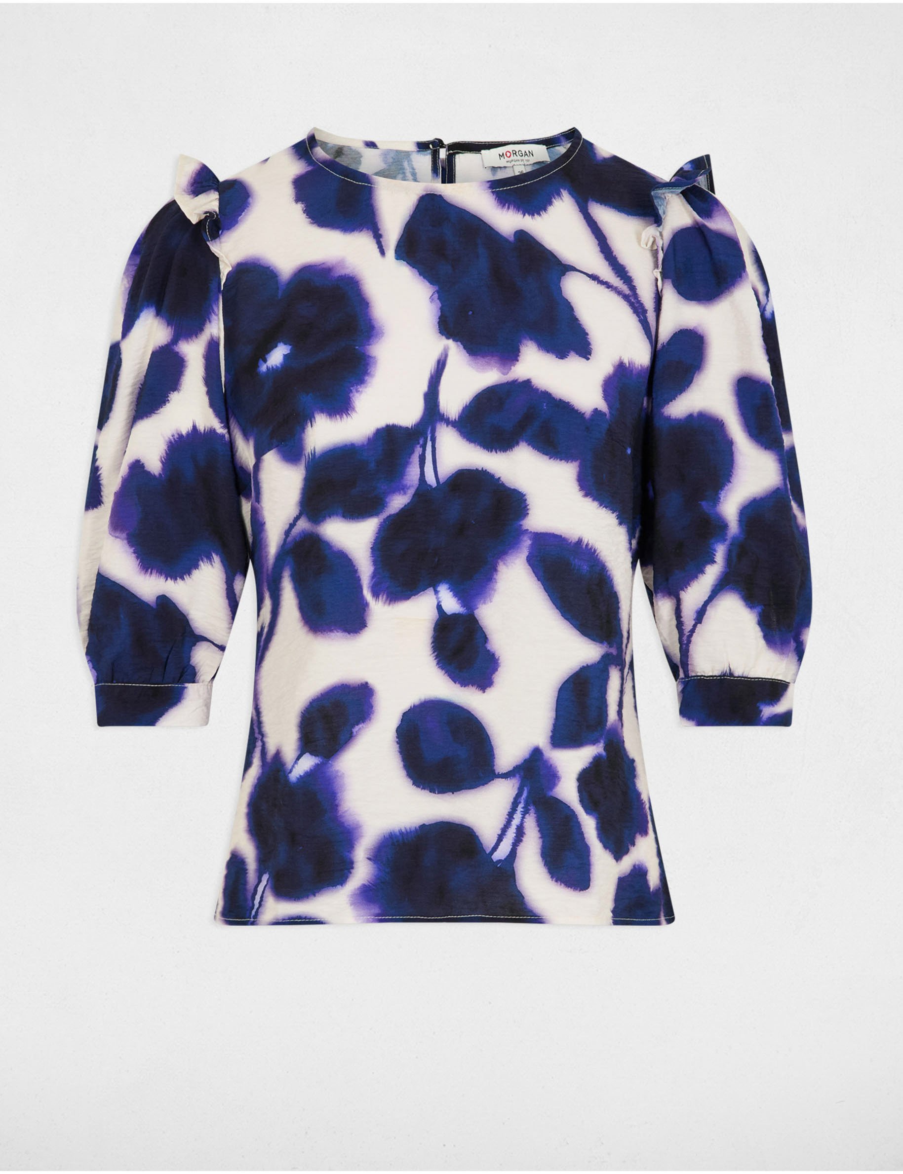 blouse manches 34 imprimee multicolore femme Blouse manches 3/4 imprimée multicolore femme