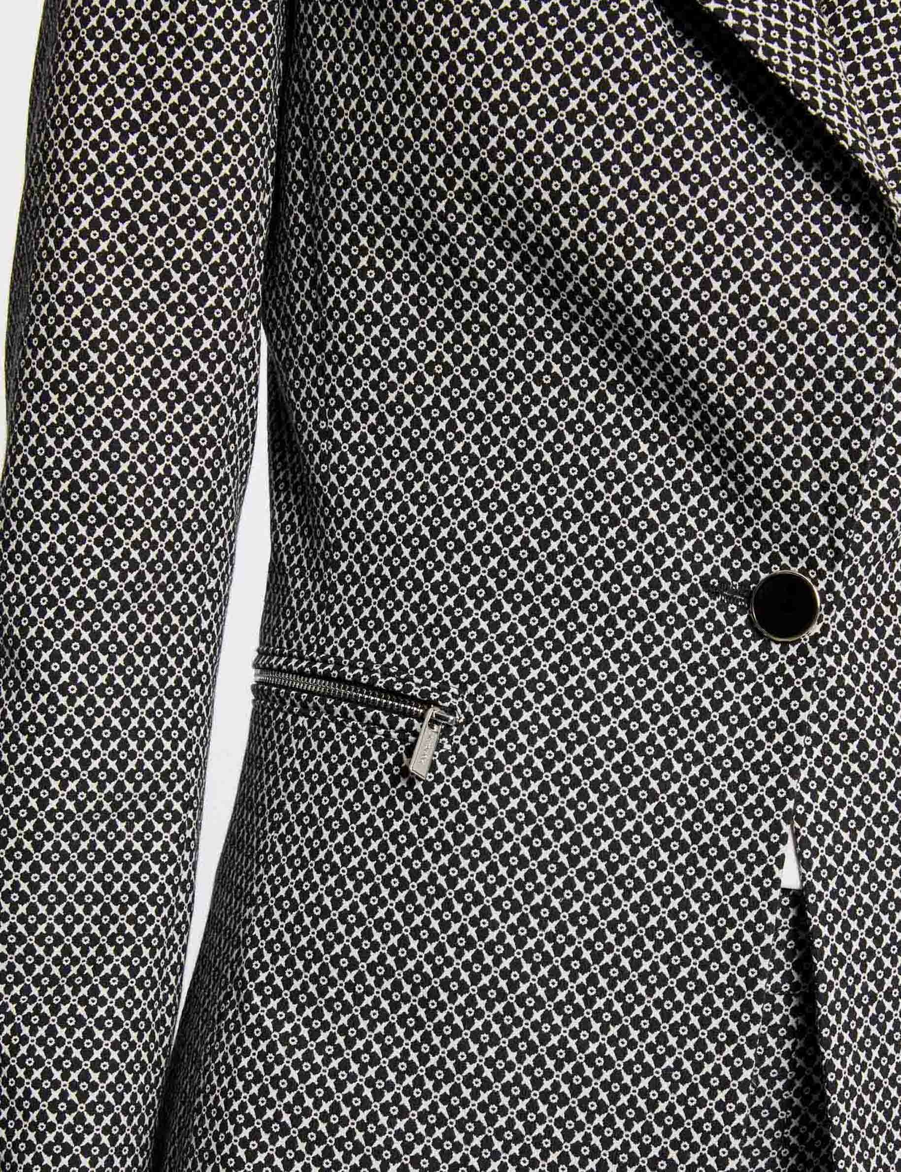 veste droite imprime geometrique marine femme Veste droite imprimé géométrique marine femme