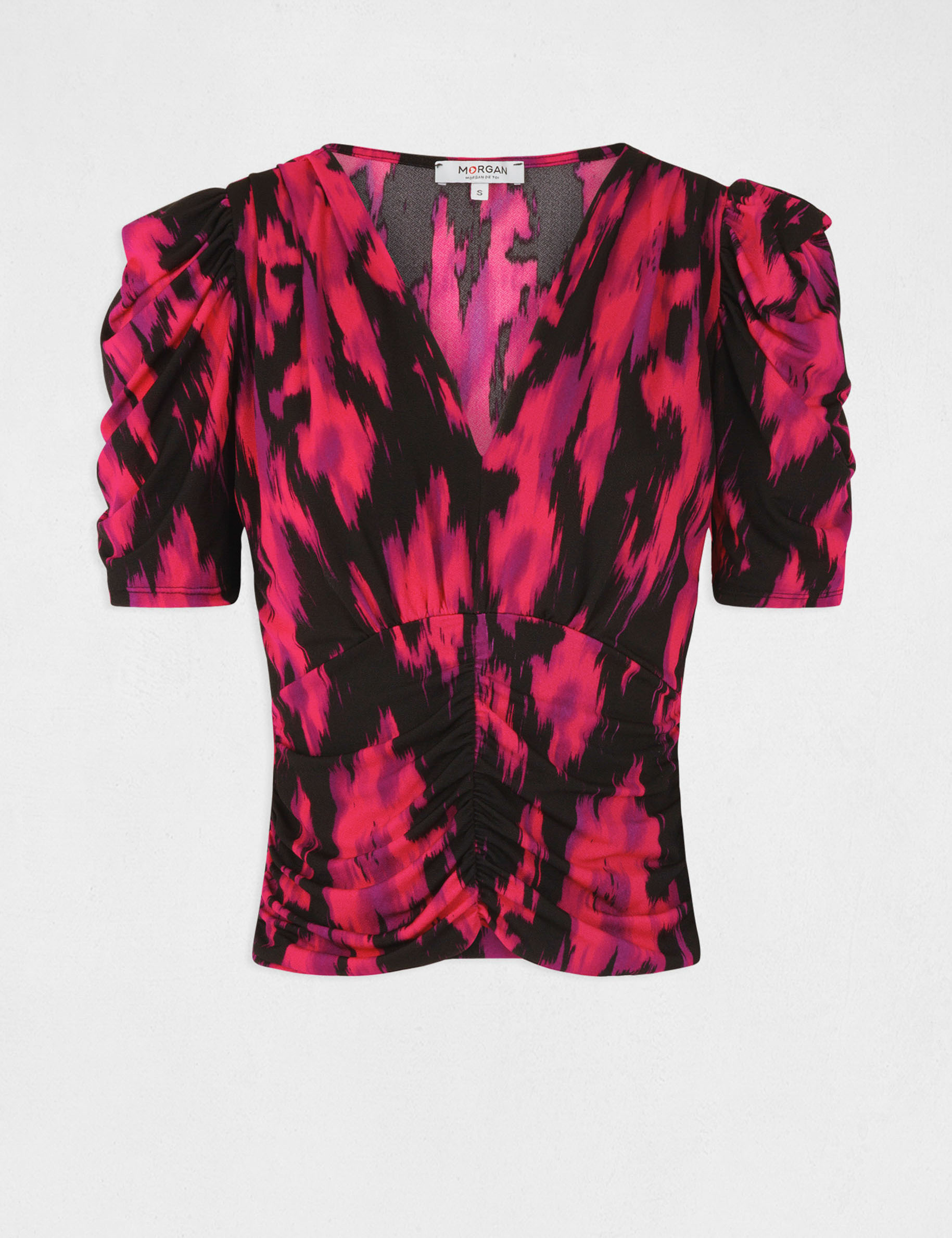 T-shirt manches courtes imprimé abstrait multico femme T-shirt manches courtes imprimé abstrait multico femme