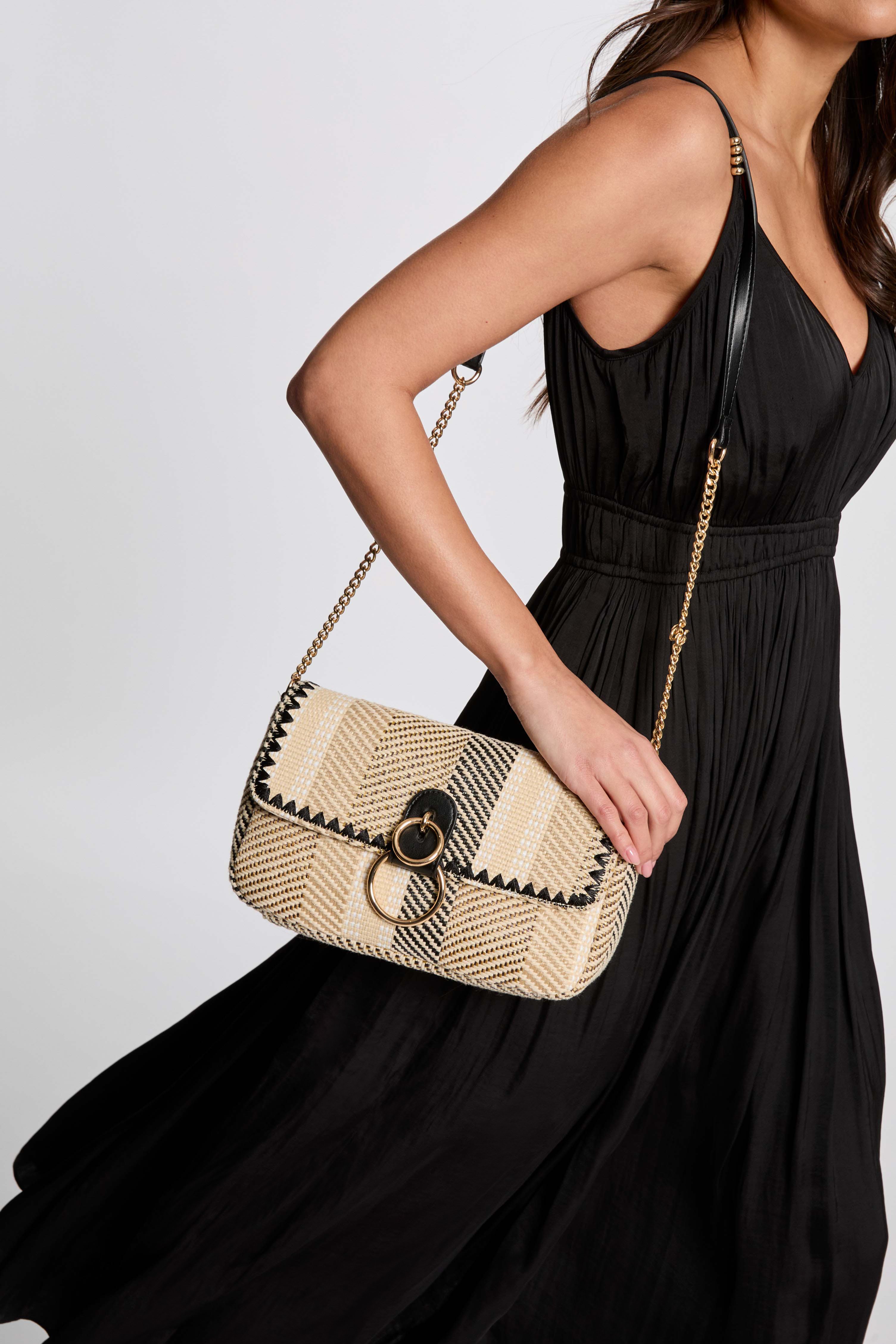 sac effet tresse multicolore femme Sac effet tressé multicolore femme