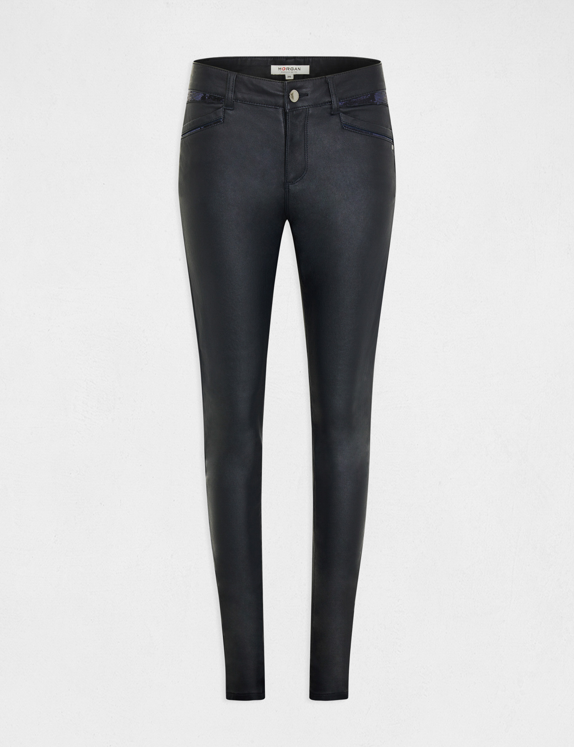 pantalon skinny enduit marine femme Pantalon skinny enduit marine femme