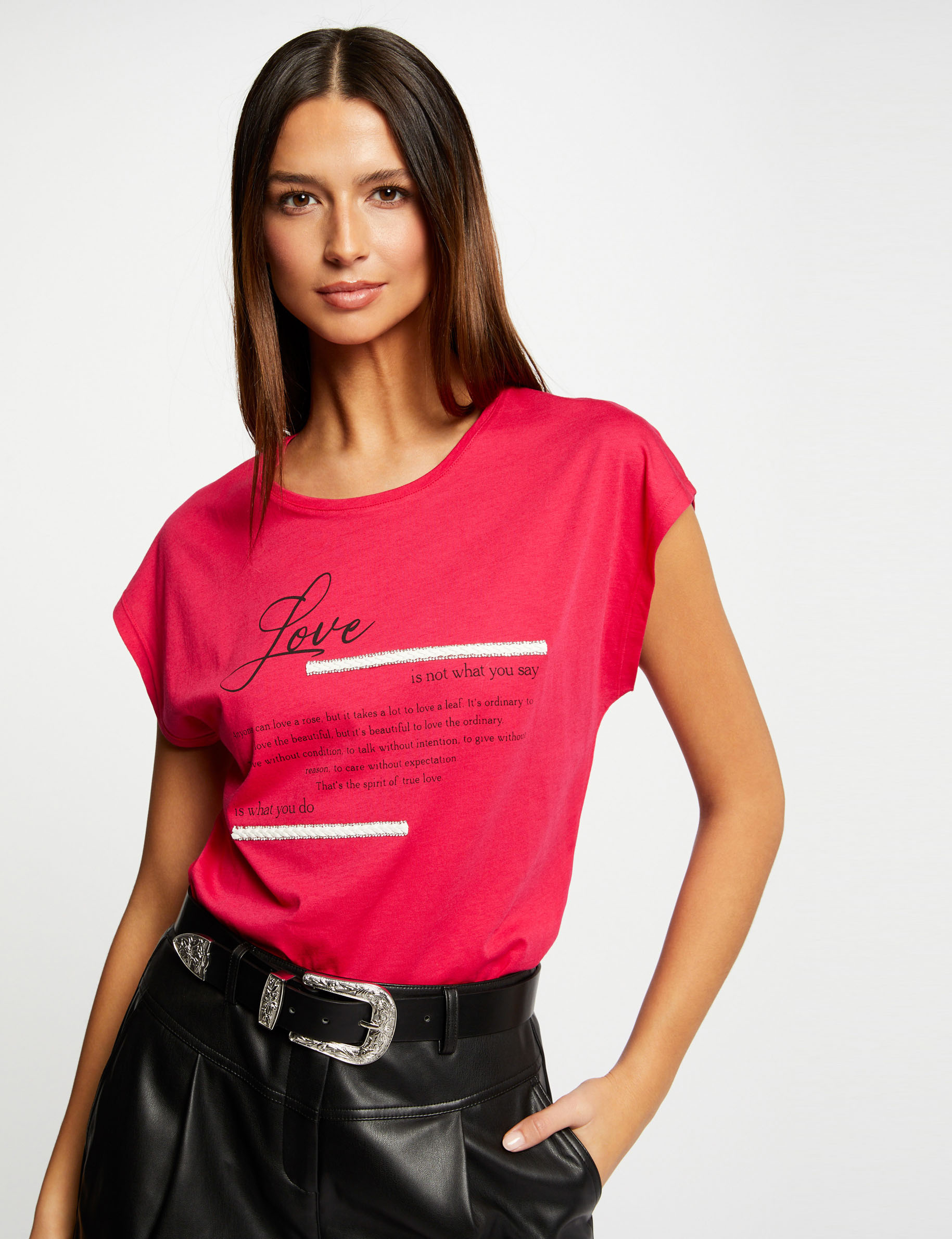 T-shirt manches courtes framboise femme T-shirt manches courtes framboise femme