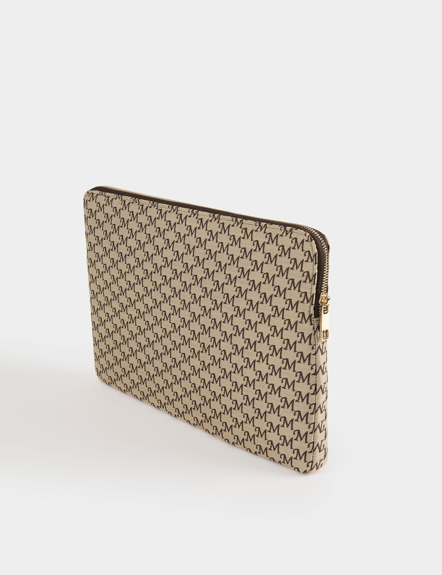 Pochette ordinateur imprimé monogramme beige femme Pochette ordinateur imprimé monogramme beige femme