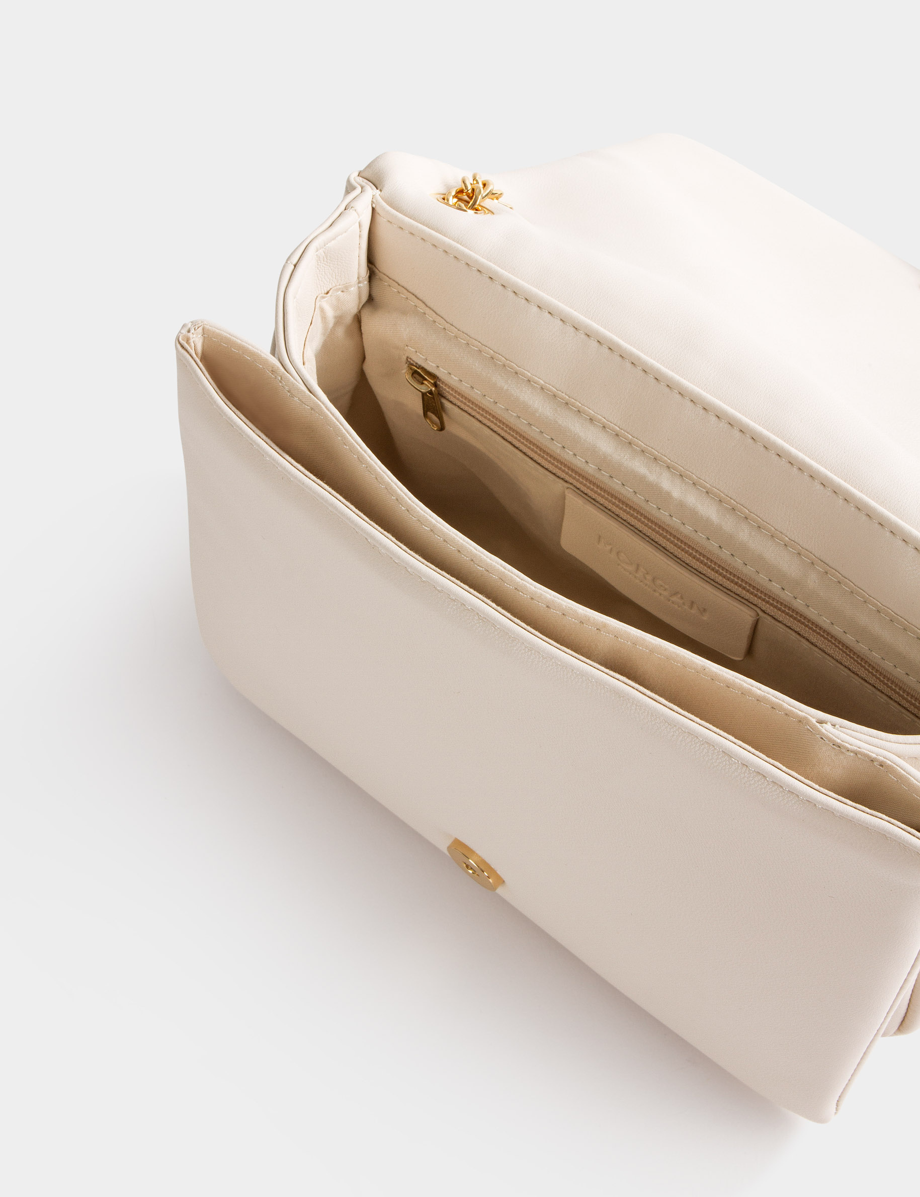 Sac pochette matelassé ivoire femme Sac pochette matelassé ivoire femme