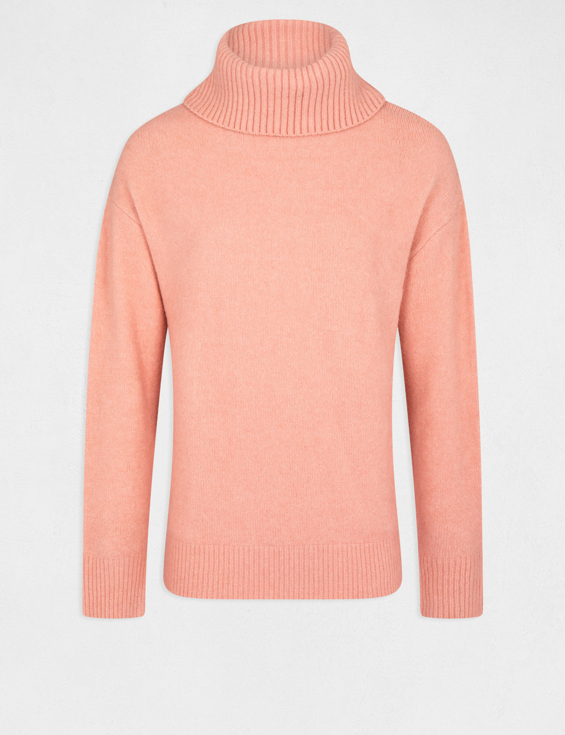 pull manches longues col roule corail femme Pull manches longues col roulé corail femme