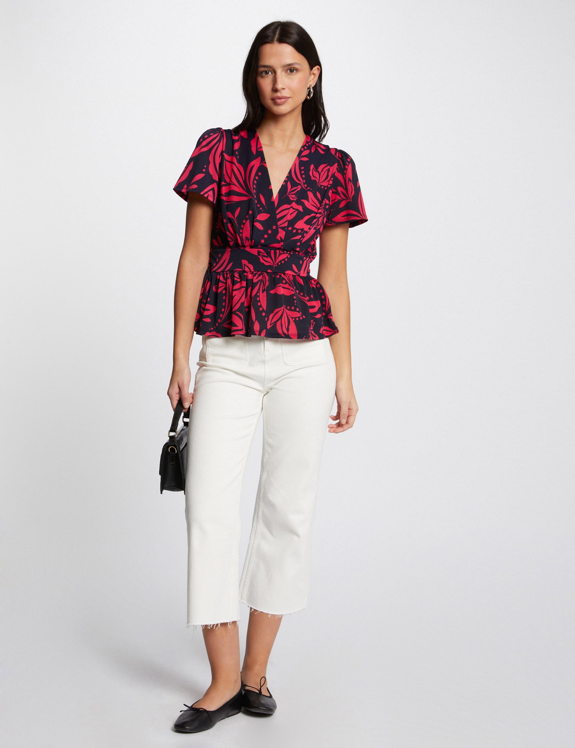 T-shirt imprim&eacute; v&eacute;g&eacute;tal multico femme