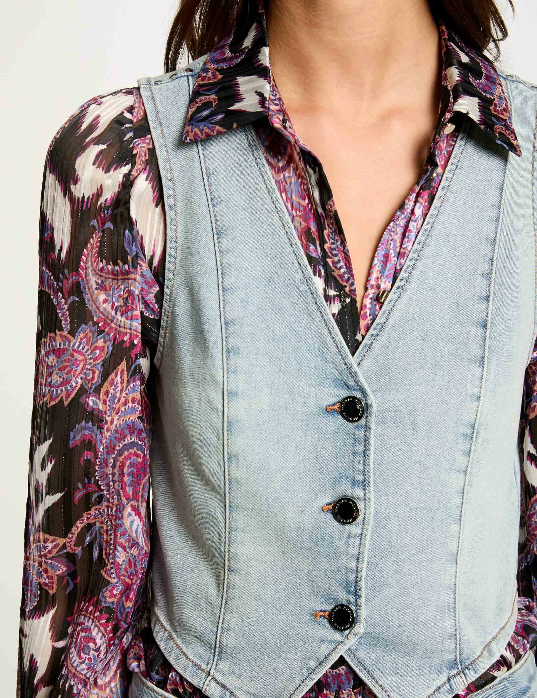 top sans manches en jean denim bleach femme Top sans manches en jean denim bleach femme