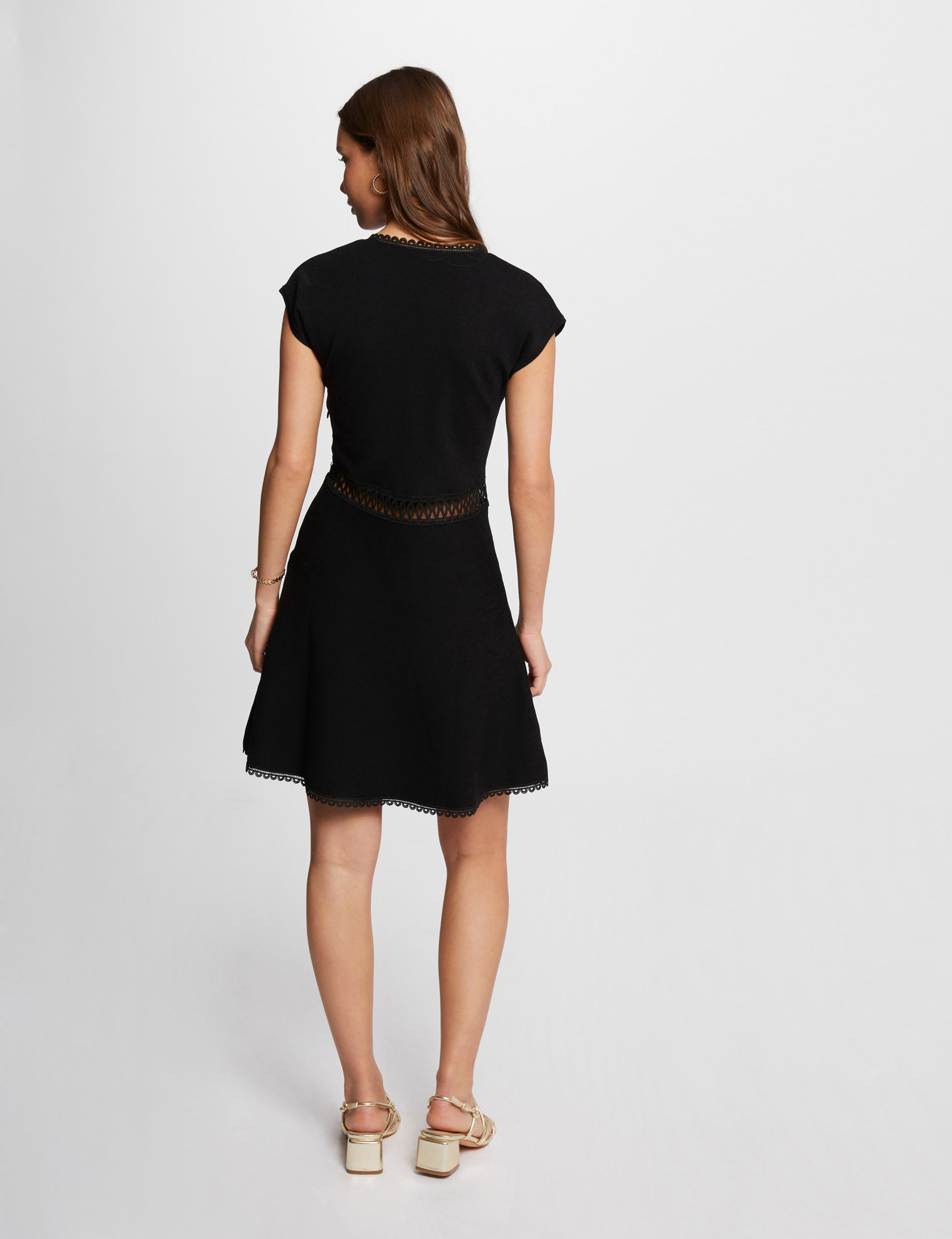 robe tricot courte trapeze noir femme Robe tricot courte trapèze noir femme