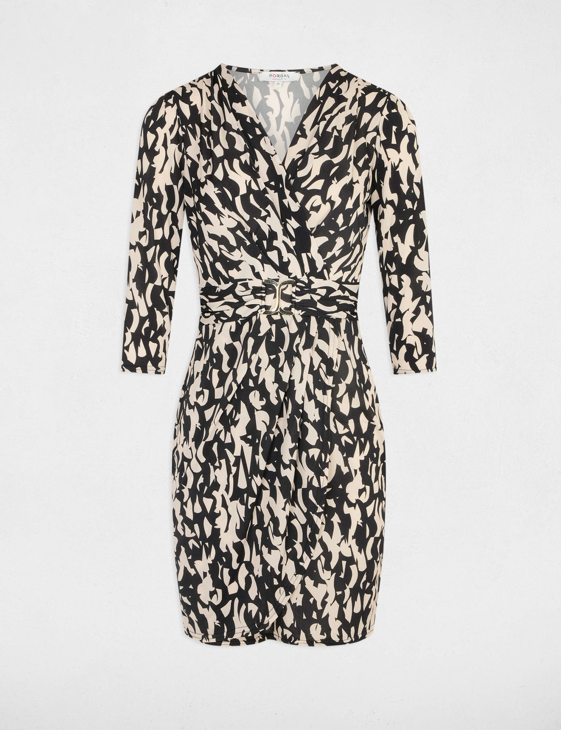 robe courte cintree imprimee multico femme Robe courte cintrée imprimée multico femme