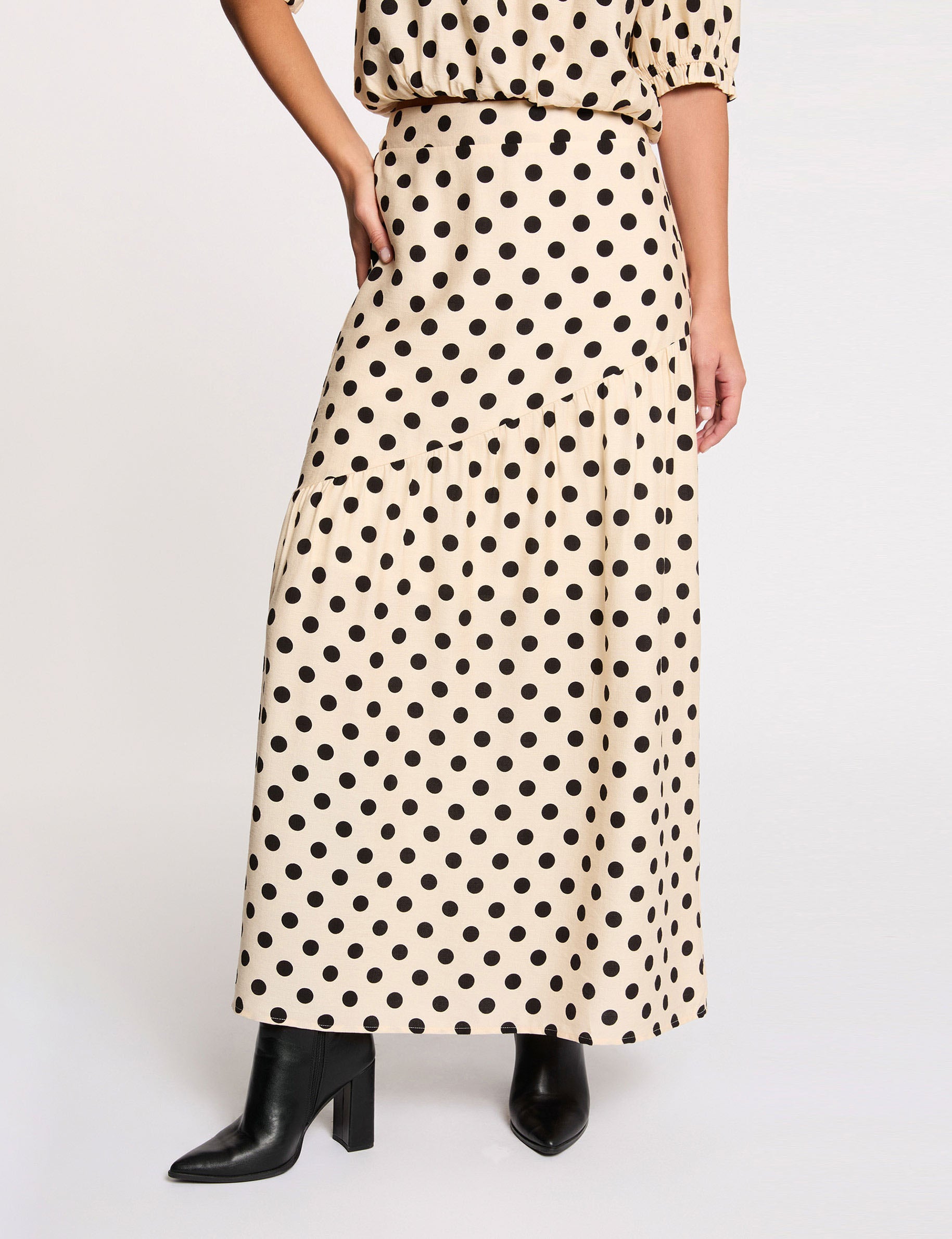 Jupe longue ajust&eacute;e multicolore femme