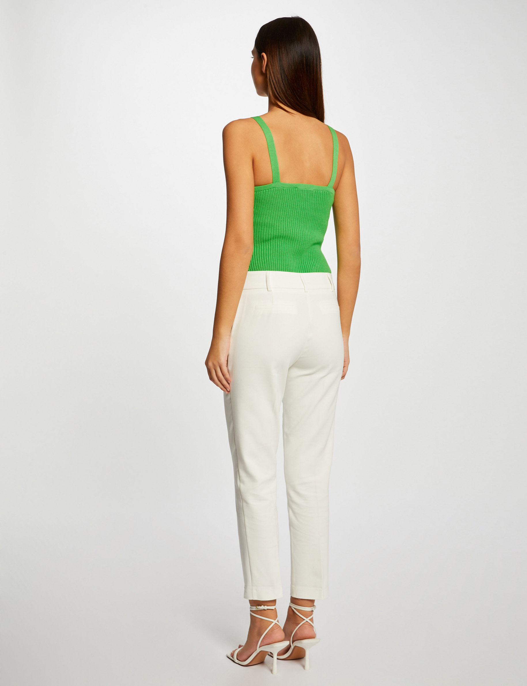 Débardeur pull avec ornements vert femme Débardeur pull avec ornements vert femme