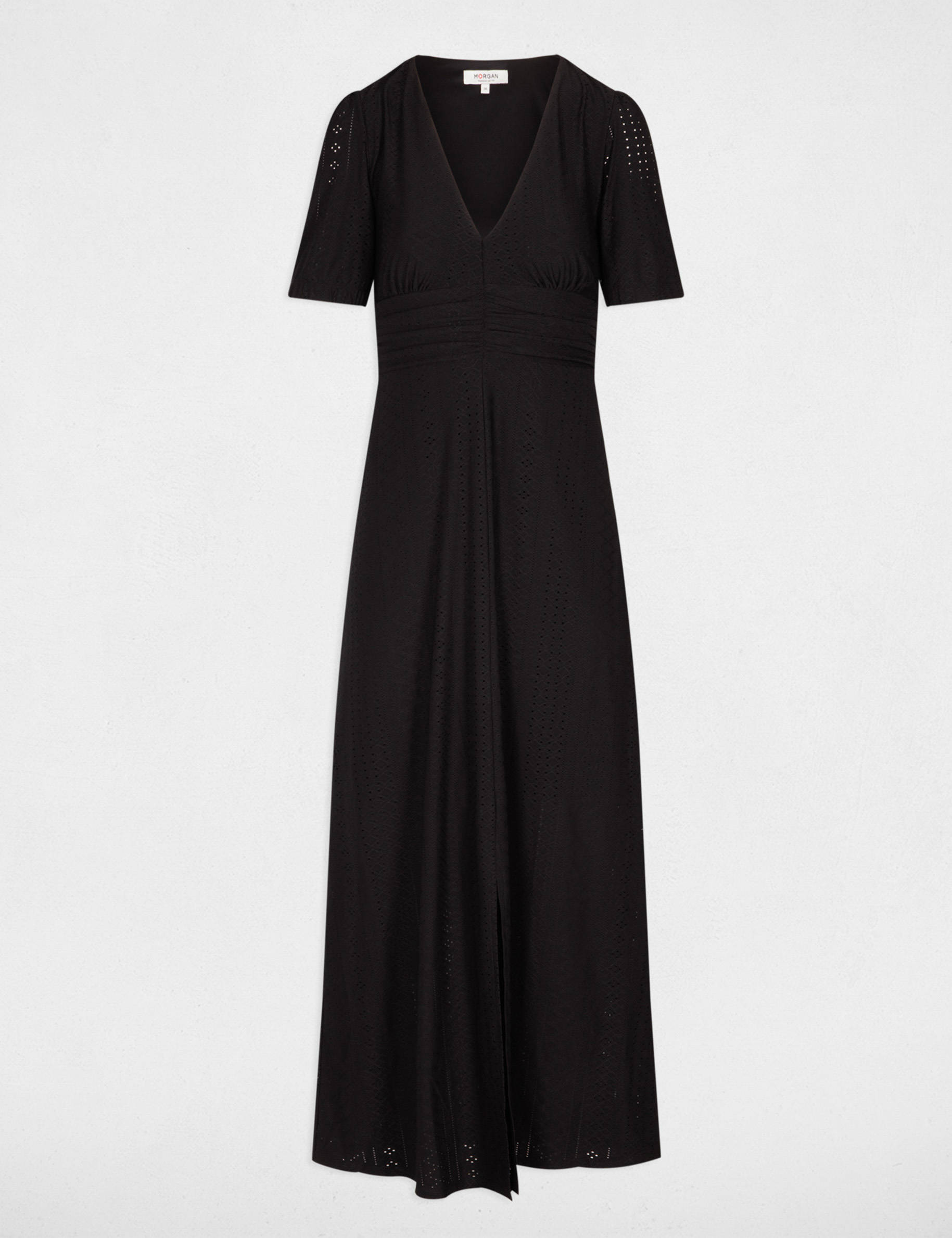 Morgan Robe Longue Noire Robe Noir Plumetis Robe Longue Droite