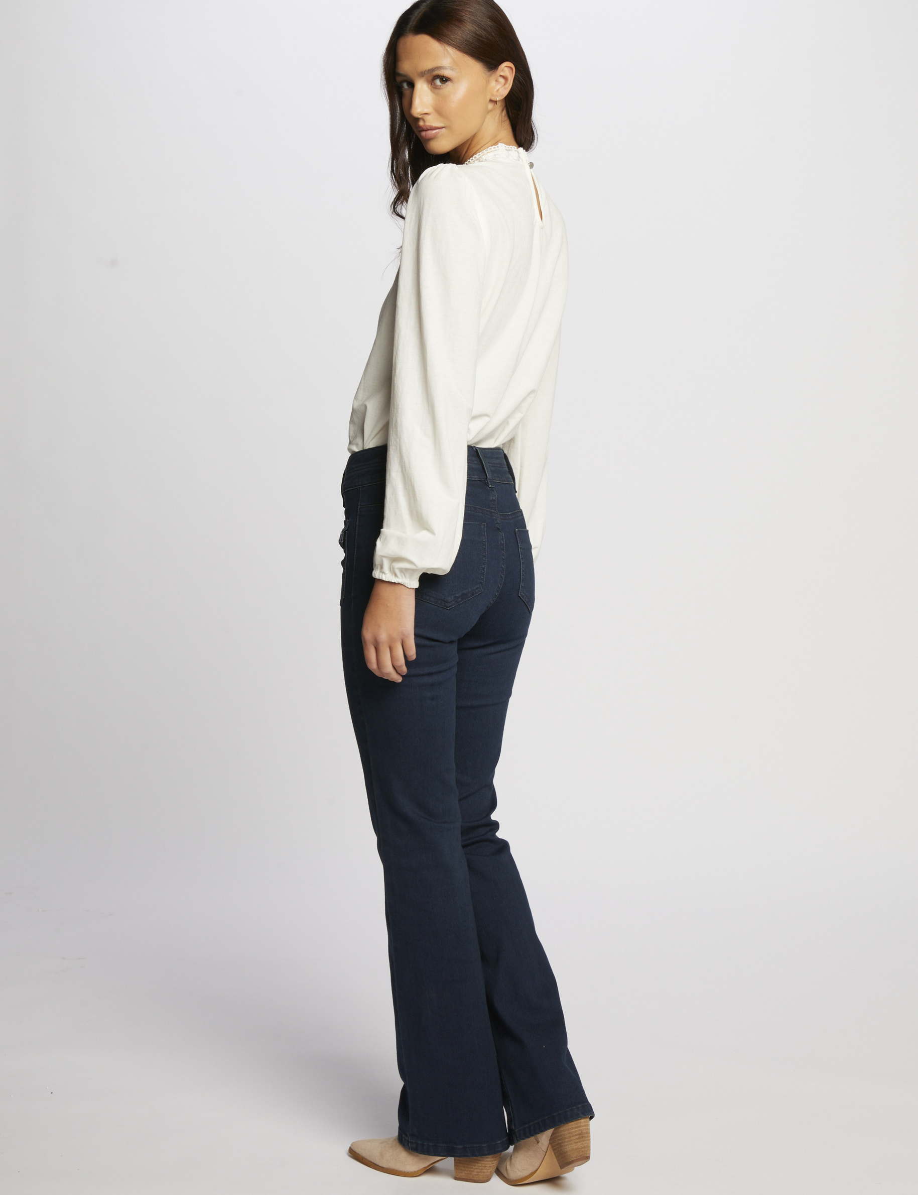 t shirt manches longues avec dentelle ecru femme T-shirt manches longues avec dentelle ecru femme