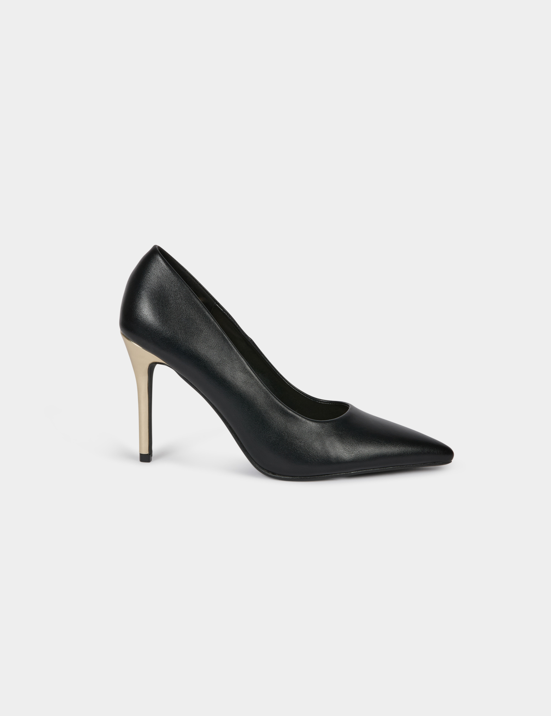 Escarpins &agrave; talon similicuir noir femme