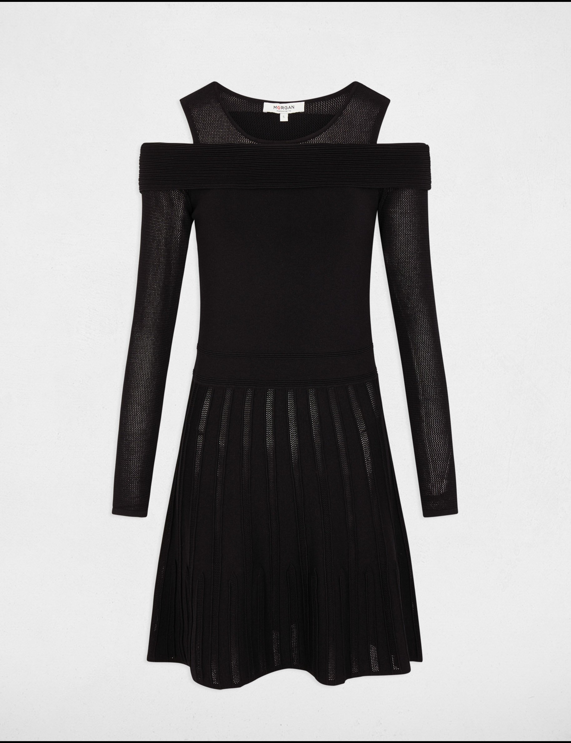 robe tricot courte trapeze noir femme Robe tricot courte trapèze noir femme