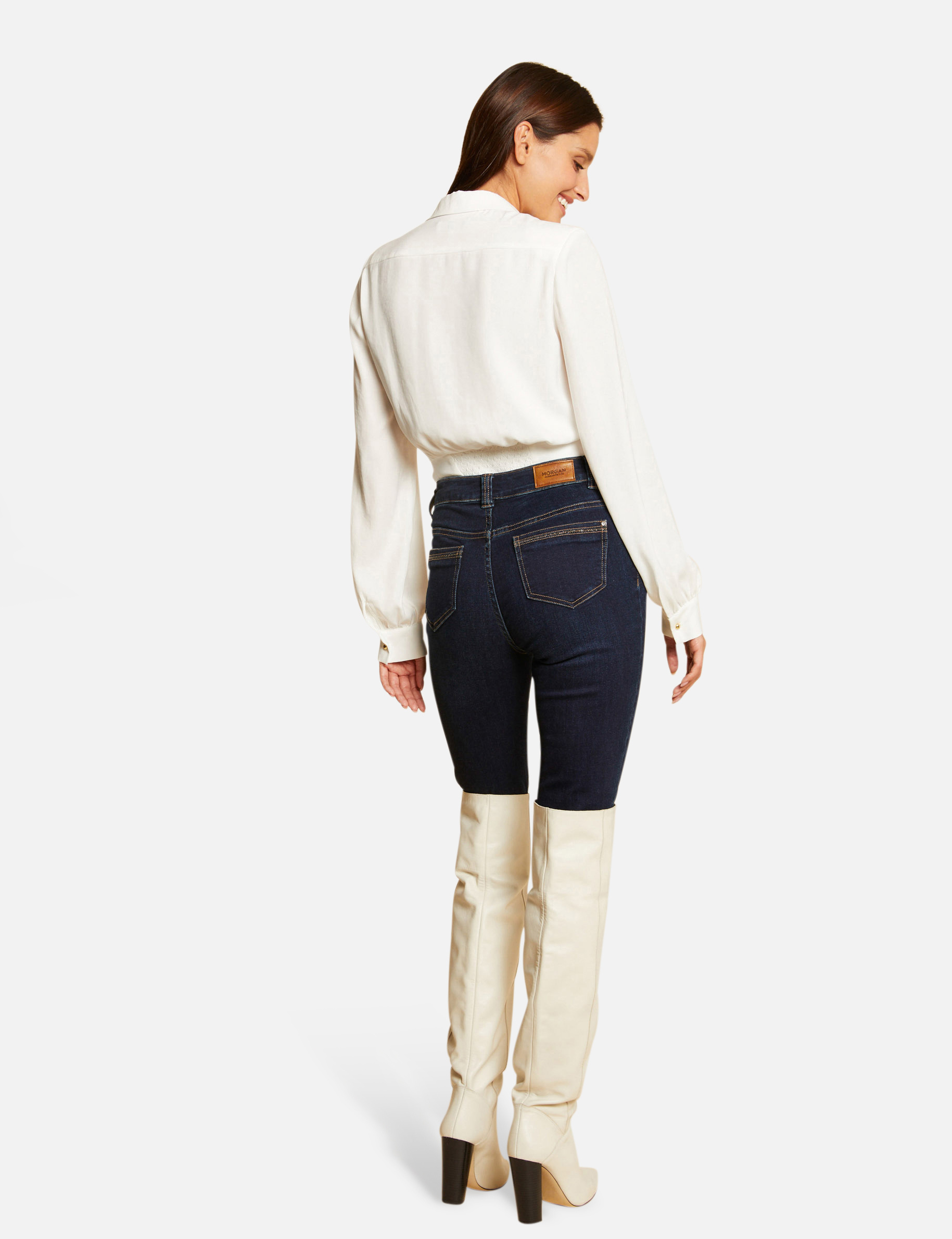Blouse manches longues ecru femme