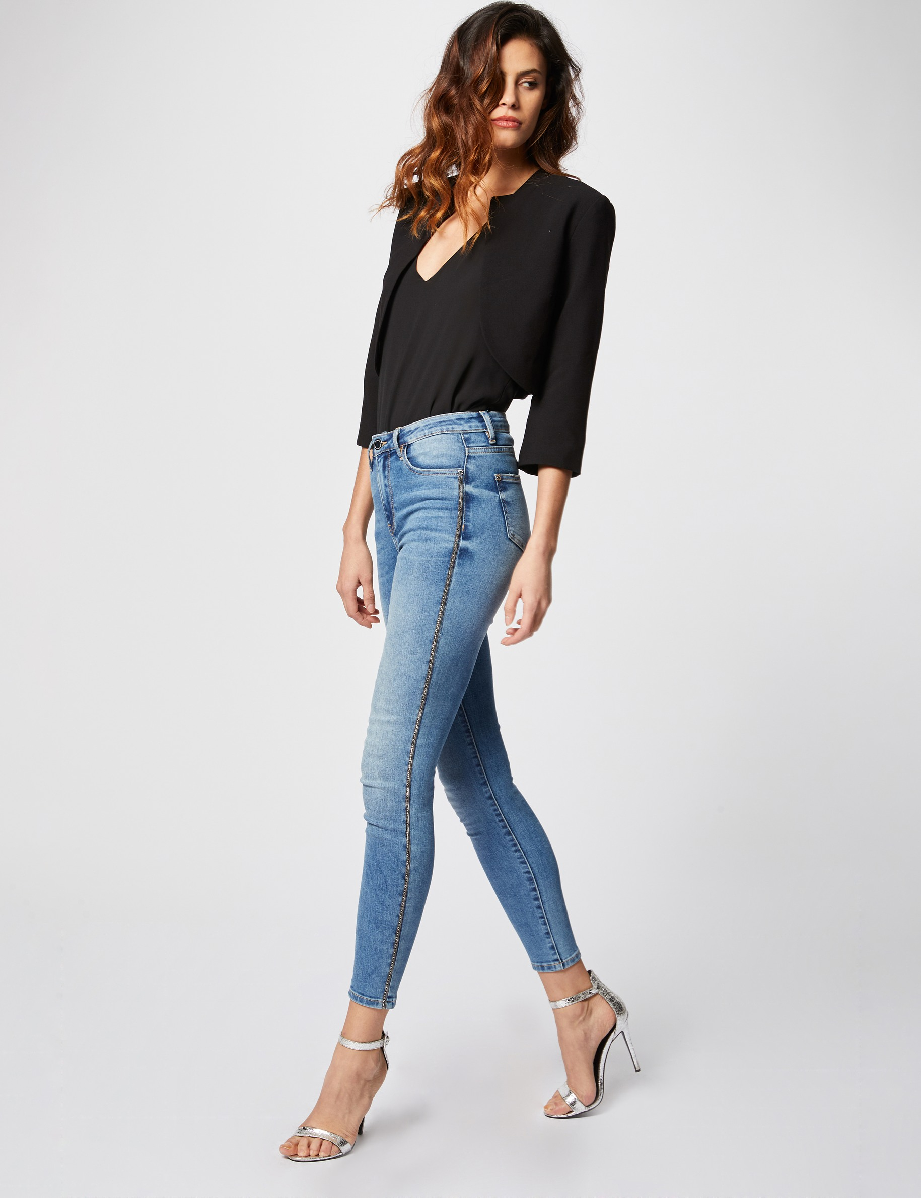 Veste boléro droite manches 3/4 noir femme Veste boléro droite manches 3/4 noir femme