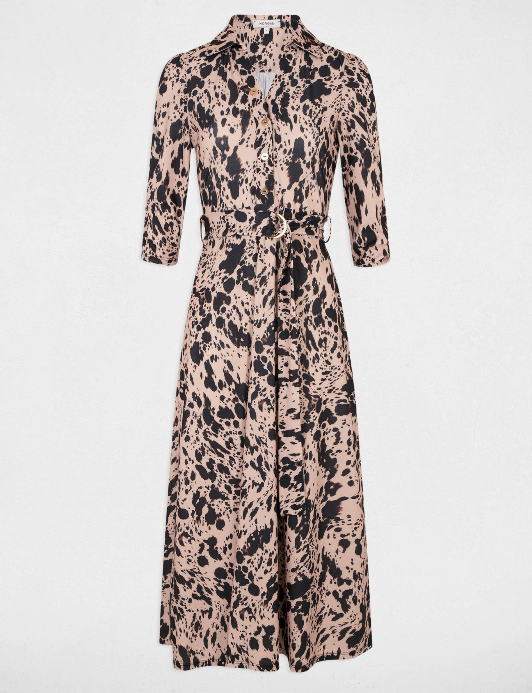 Robe midi droite imprim&eacute;e multicolore femme