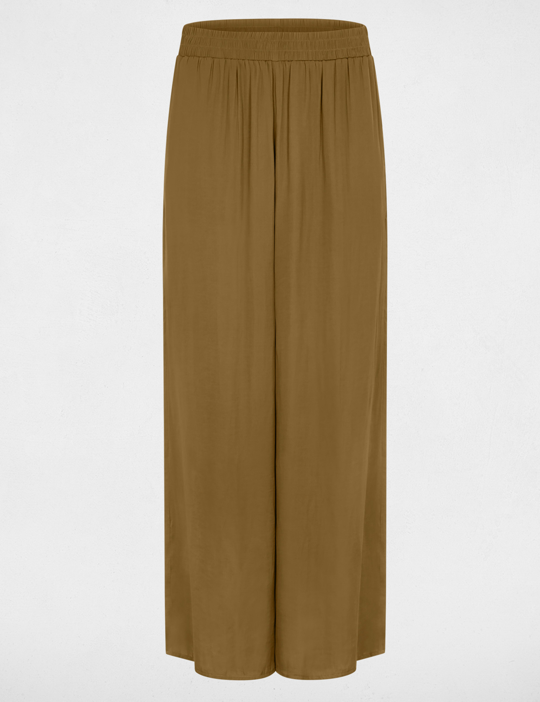 Pantalon large fluide vert kaki femme
