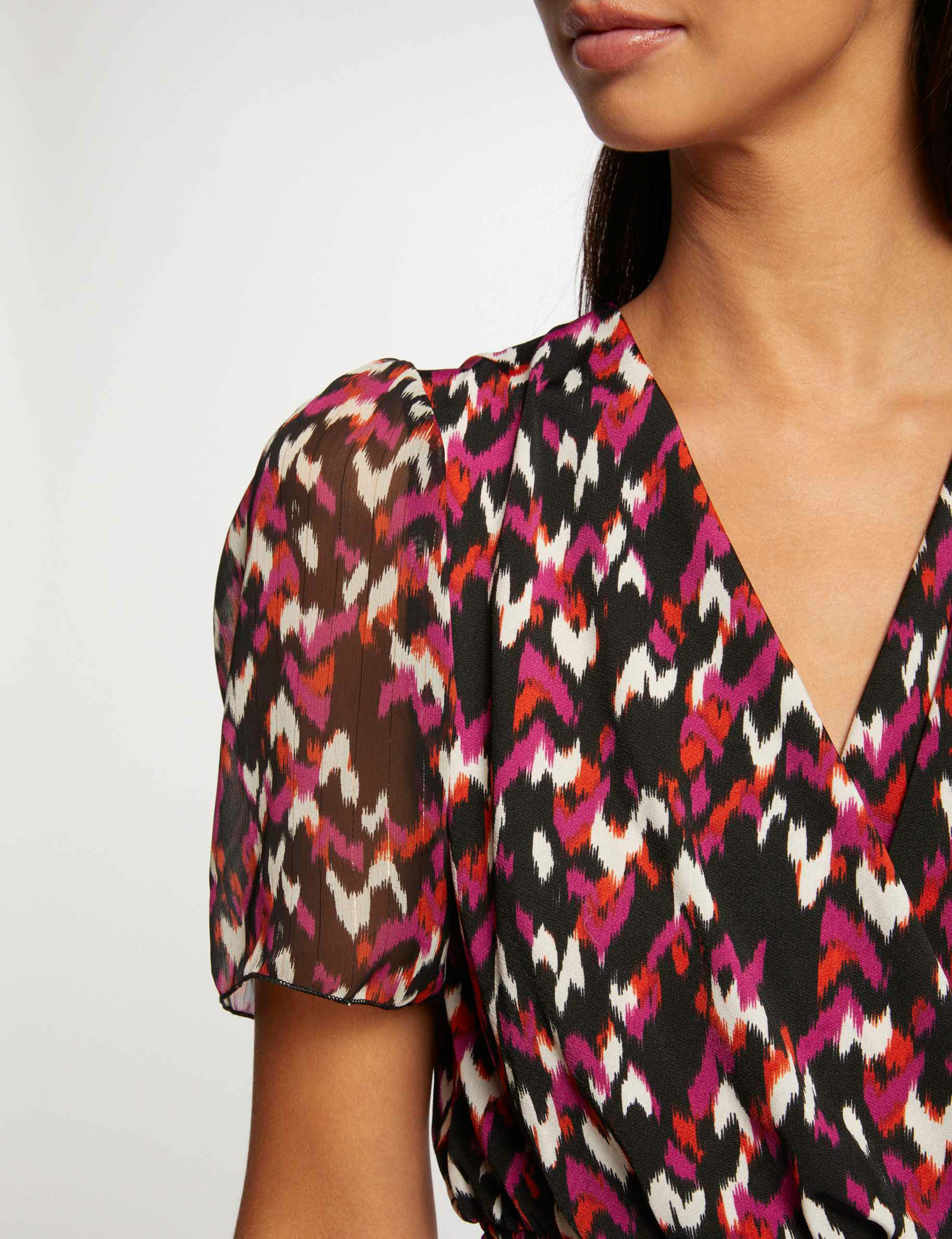 t shirt manches courtes imprime abstrait multico femme T-shirt manches courtes imprimé abstrait multico femme