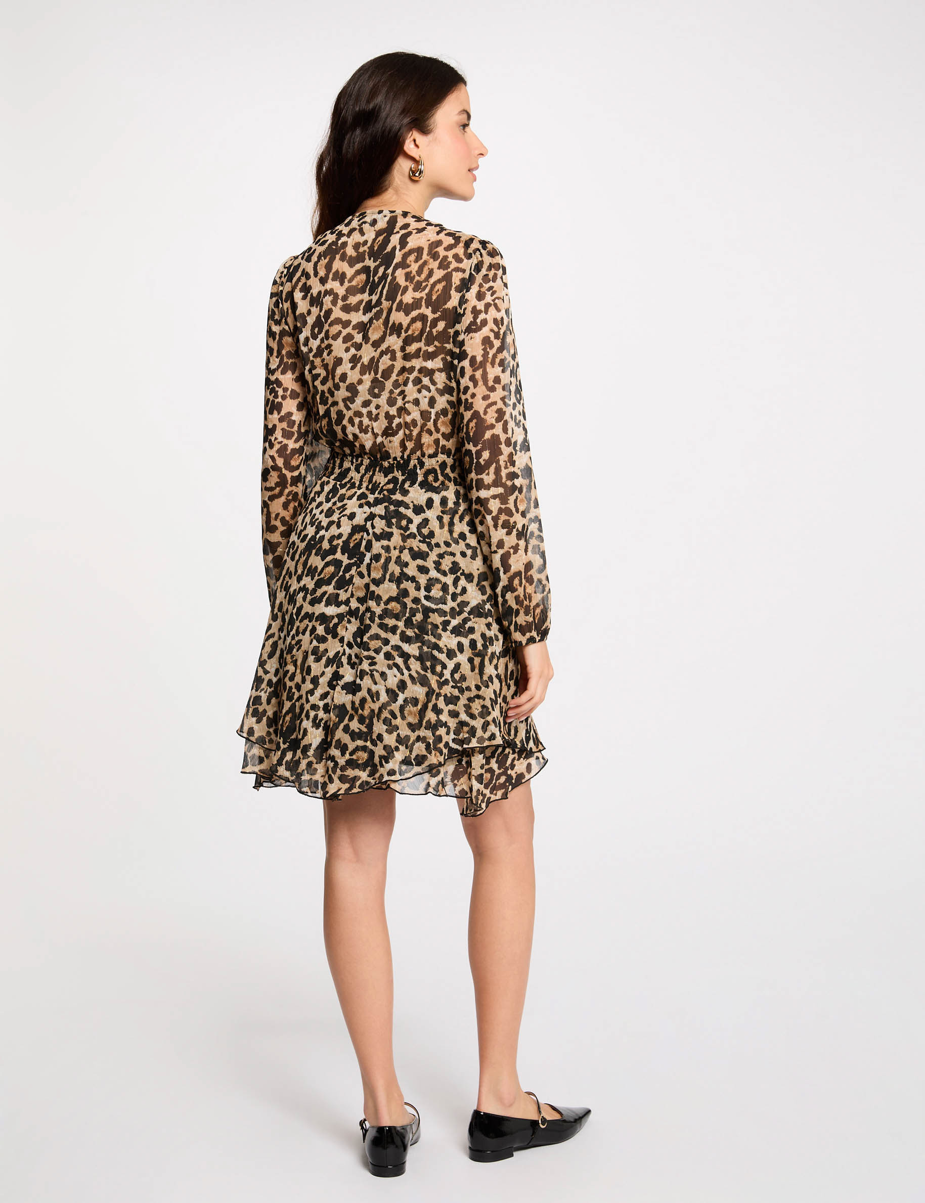 Robe courte ajust&eacute;e imprim&eacute;e multicolore femme