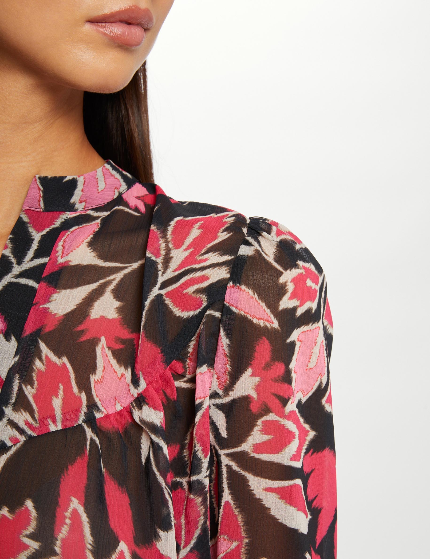 blouse manches longues imprime vegetal multico femme Blouse manches longues imprimé végétal multico femme