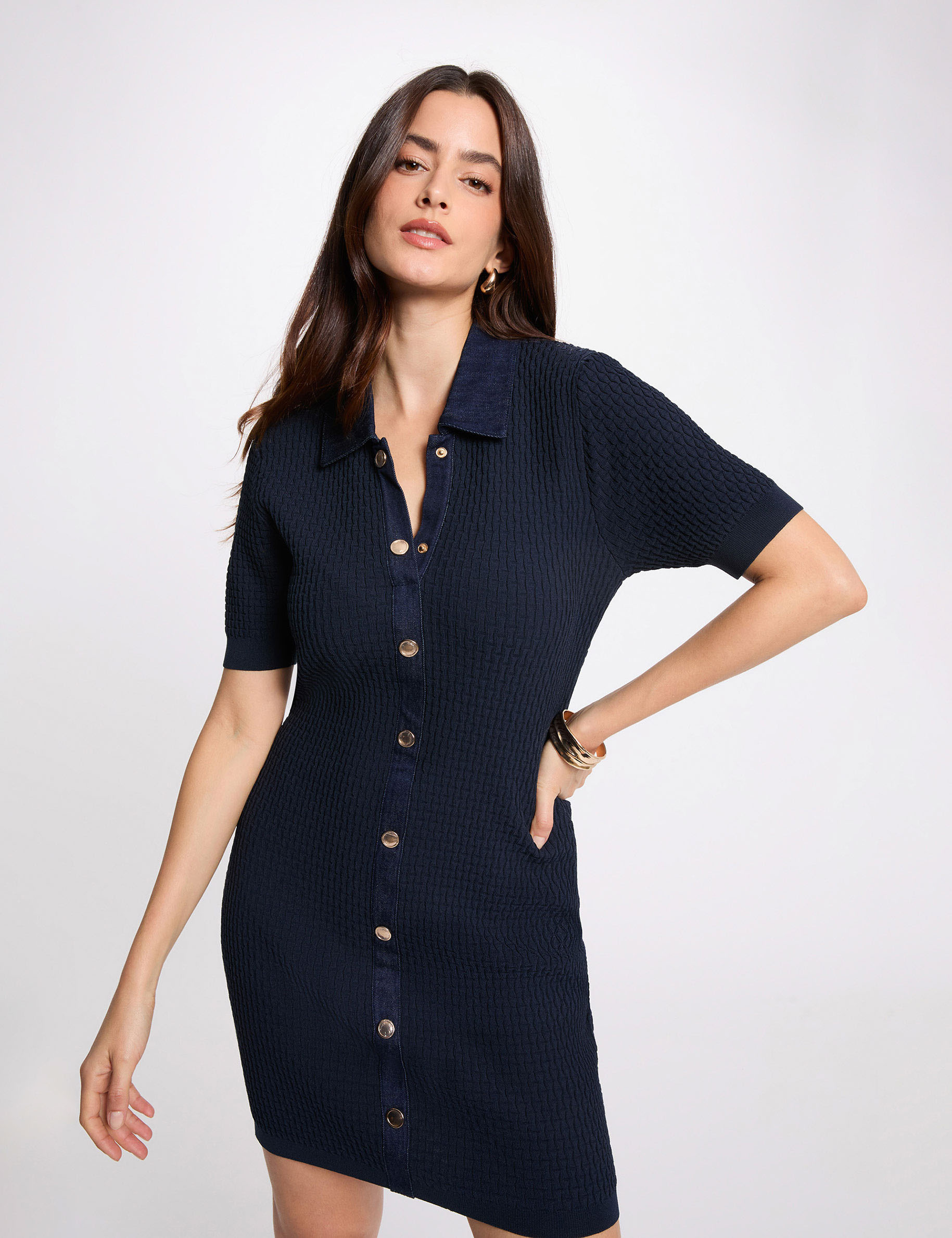 Robe Neuve dans son emballage taille XL très confortable marque Lucie Roussel bleue marine et blanc - Vêtements