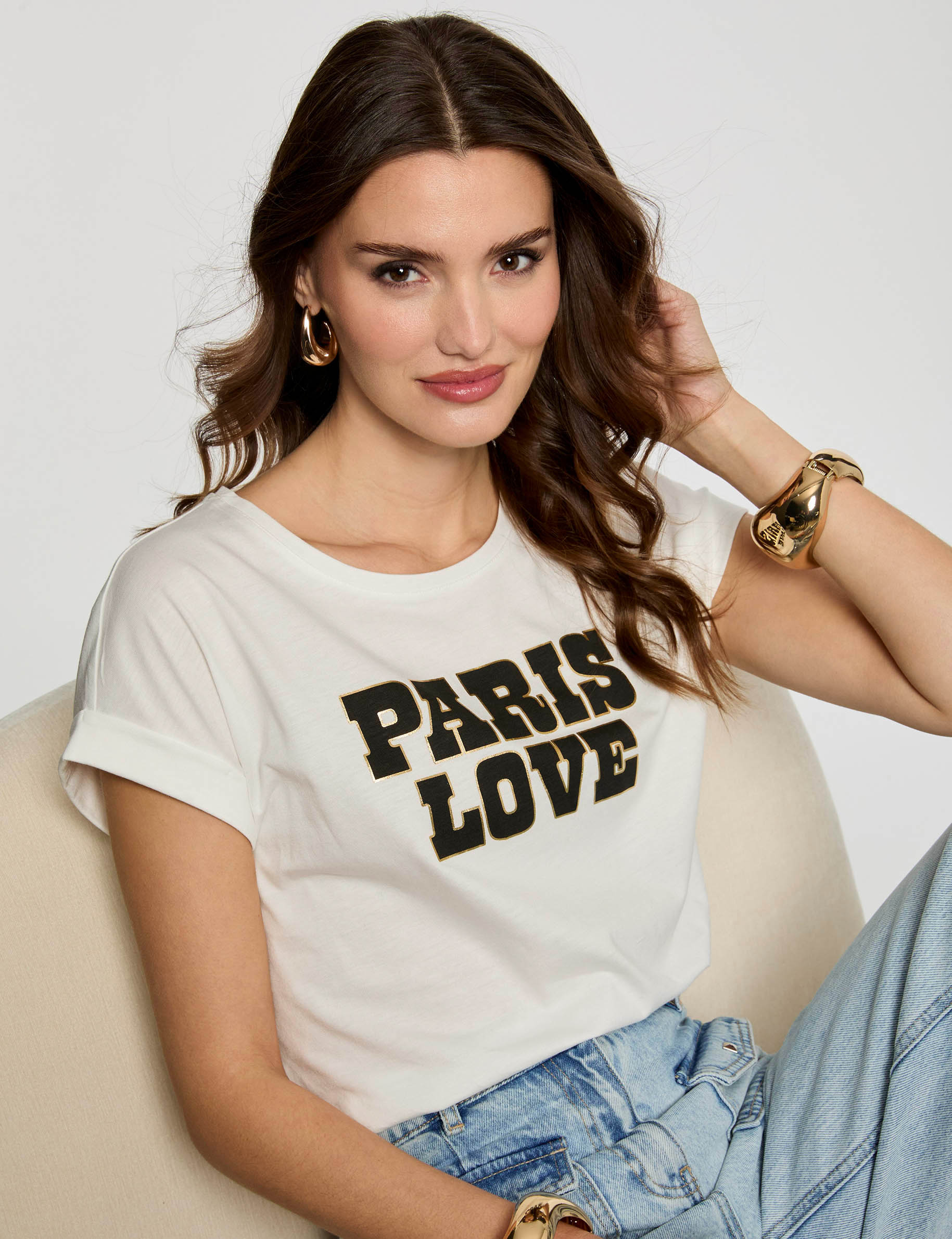 t shirt a inscription blanc femme T-shirt à inscription blanc femme