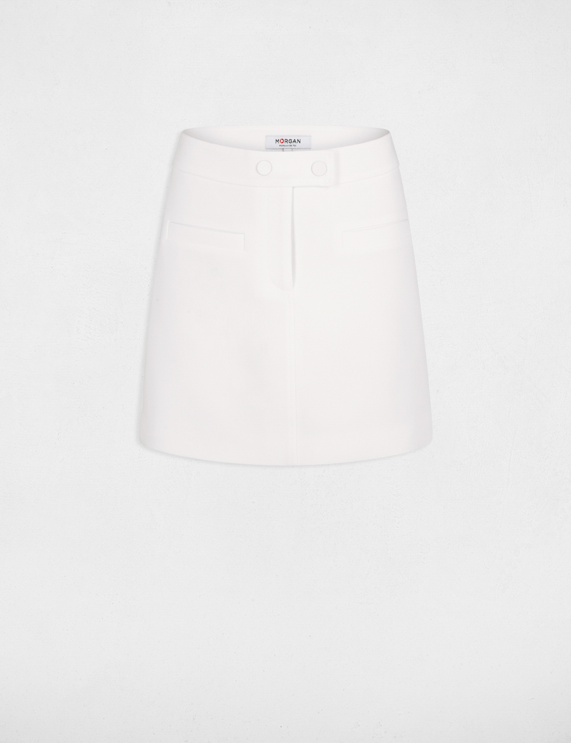 Jupe trapèze taille haute ecru femme Jupe trapèze taille haute ecru femme
