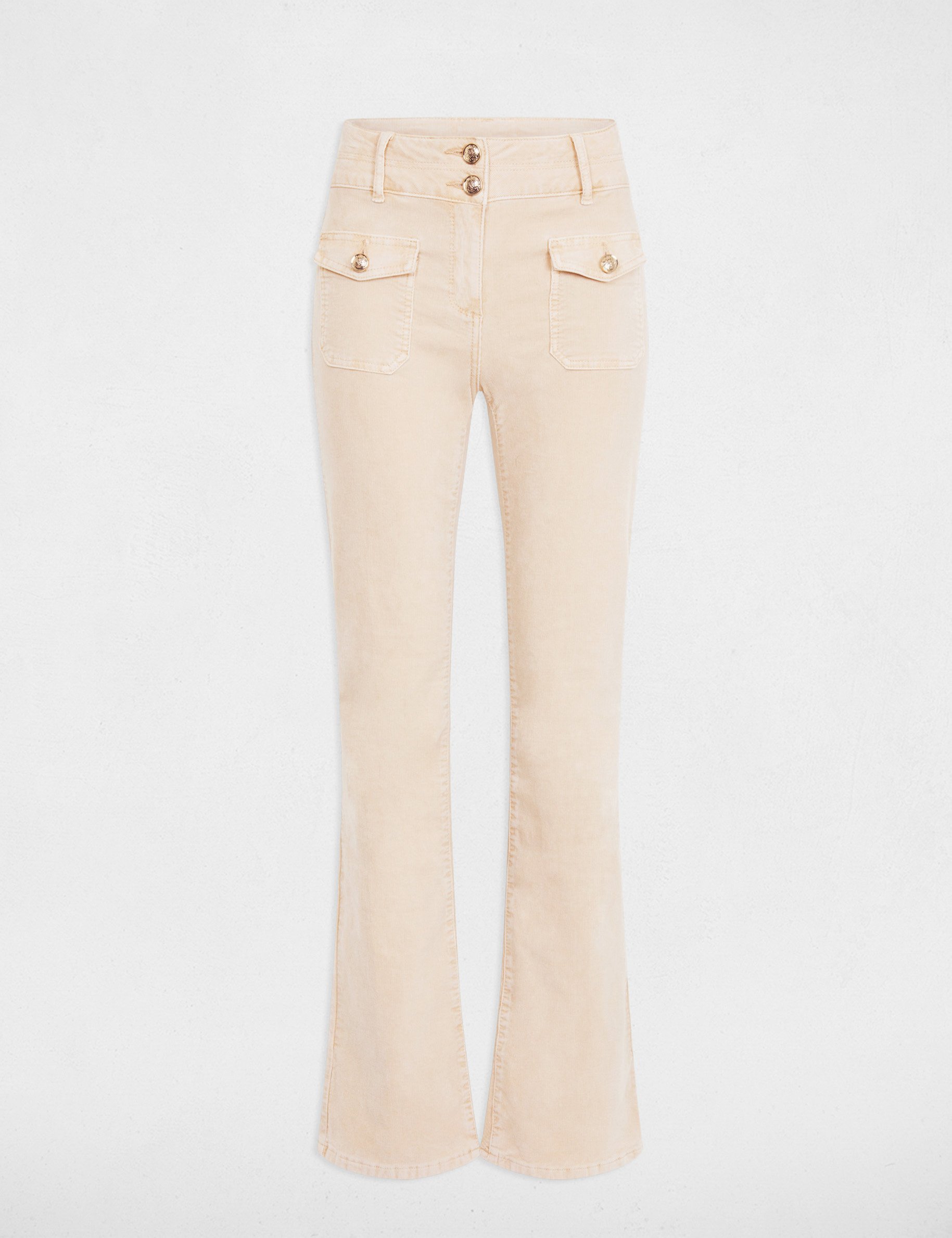 pantalon ajuste velours ivoire femme Pantalon ajusté velours ivoire femme