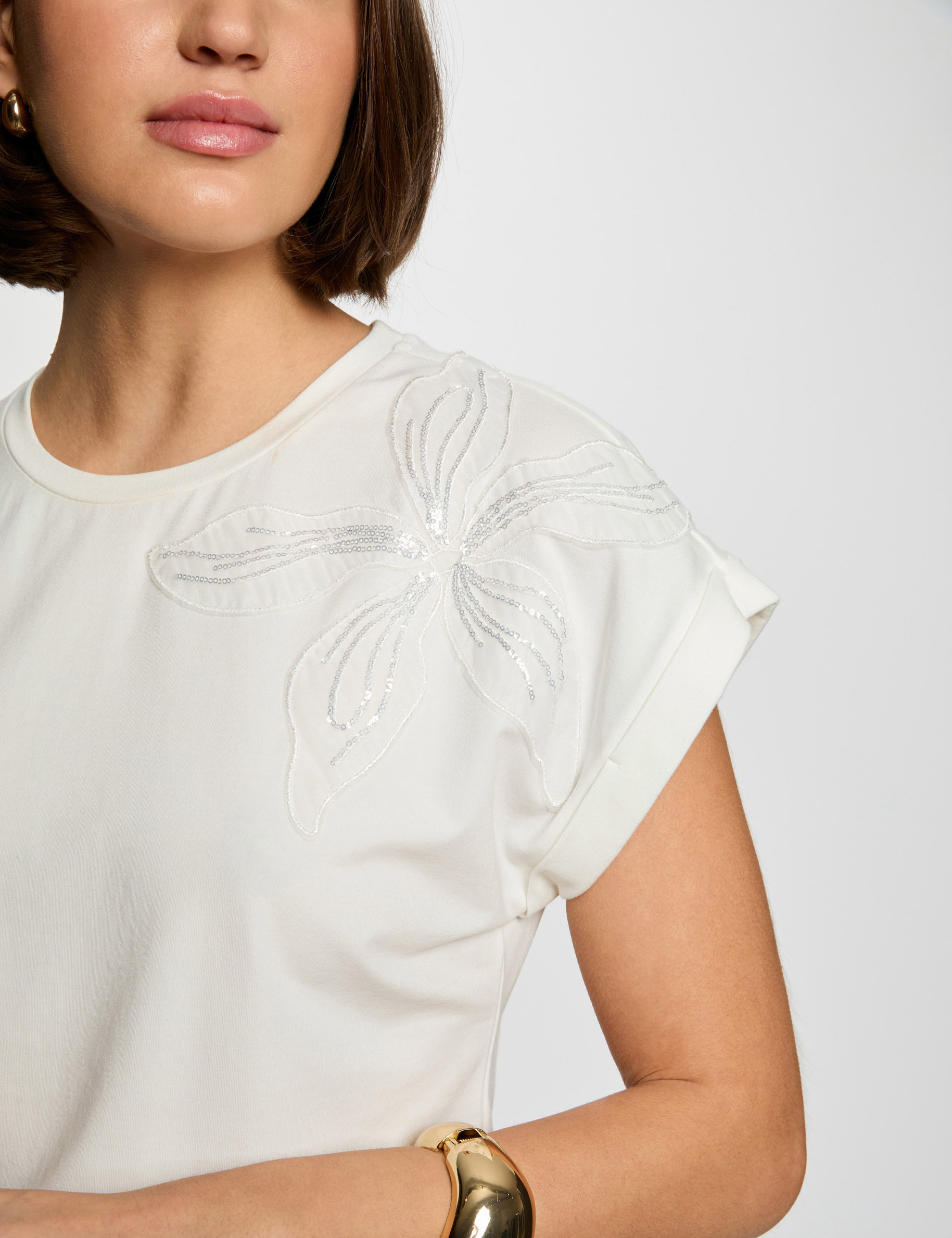 t shirt manches courtes blanc femme T-shirt manches courtes blanc femme