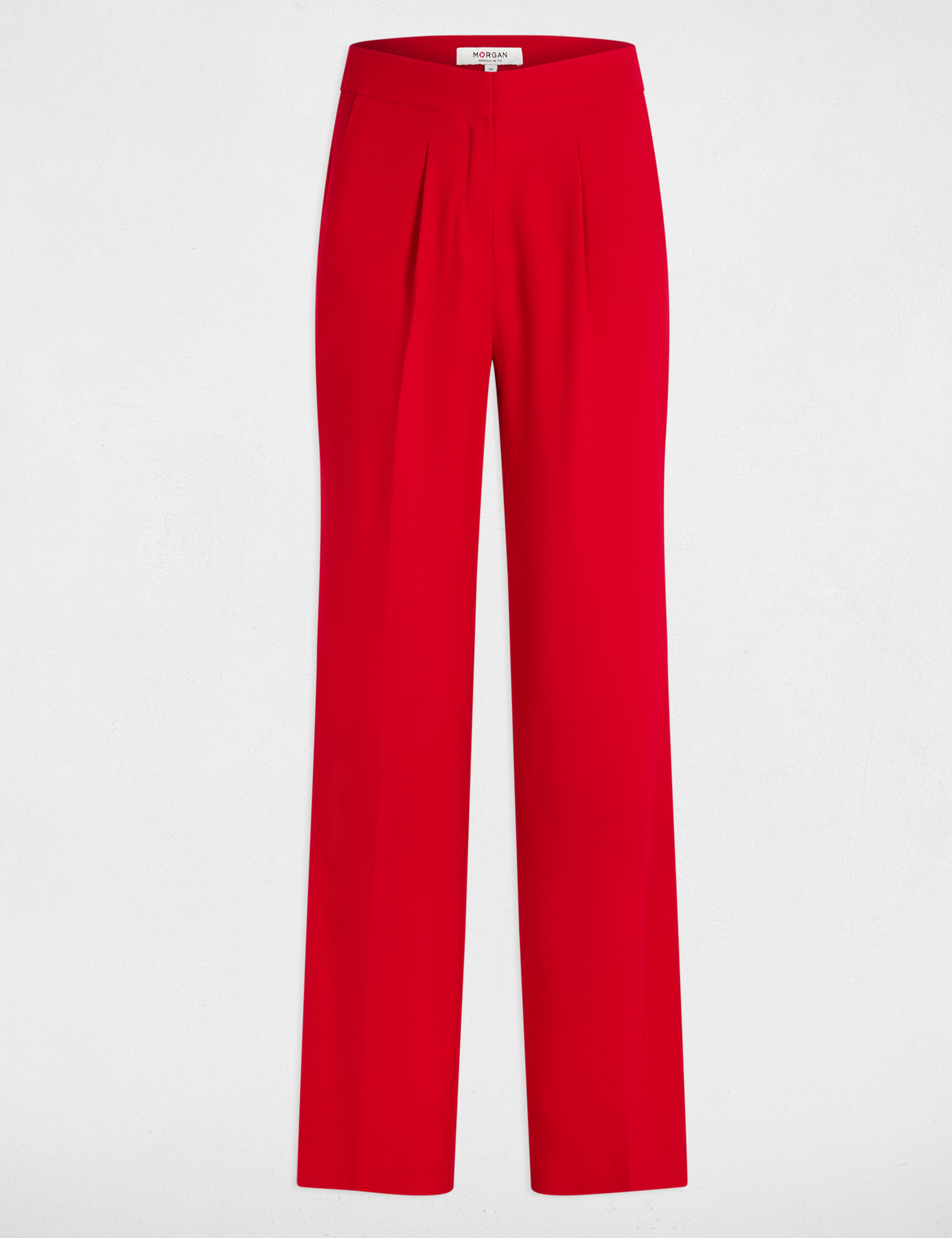 pantalon large a pinces rouge femme Pantalon large à pinces rouge femme