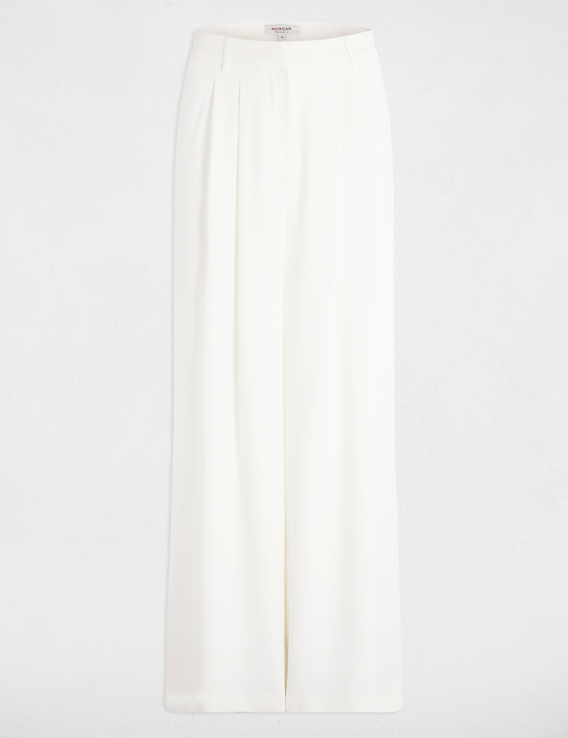 Pantalon large fluide blanc femme