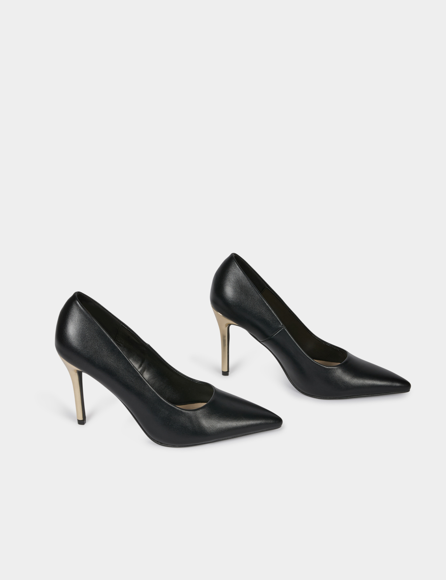 Escarpins &agrave; talon similicuir noir femme