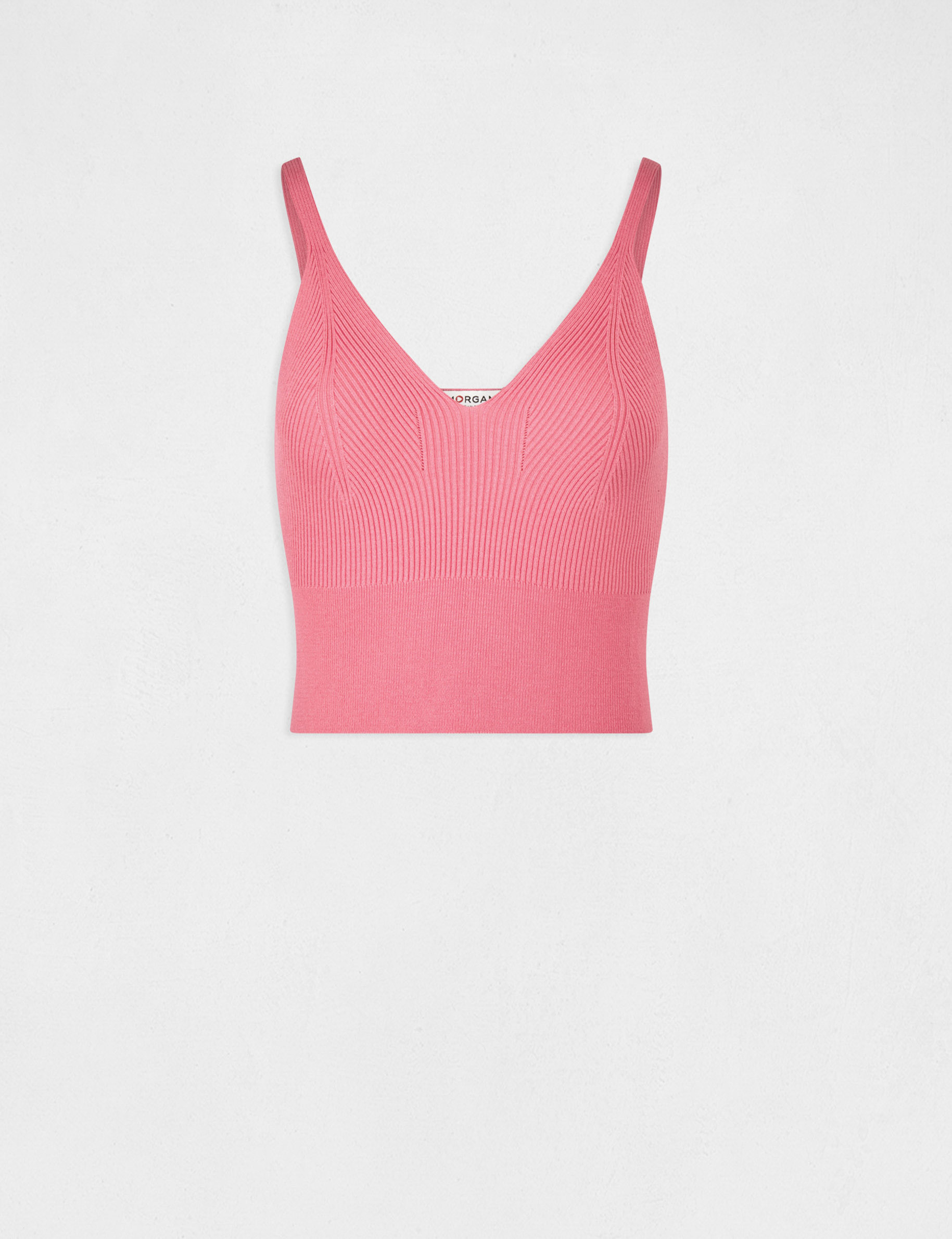debardeur pull a bretelles fines rose femme Débardeur pull à bretelles fines rose femme