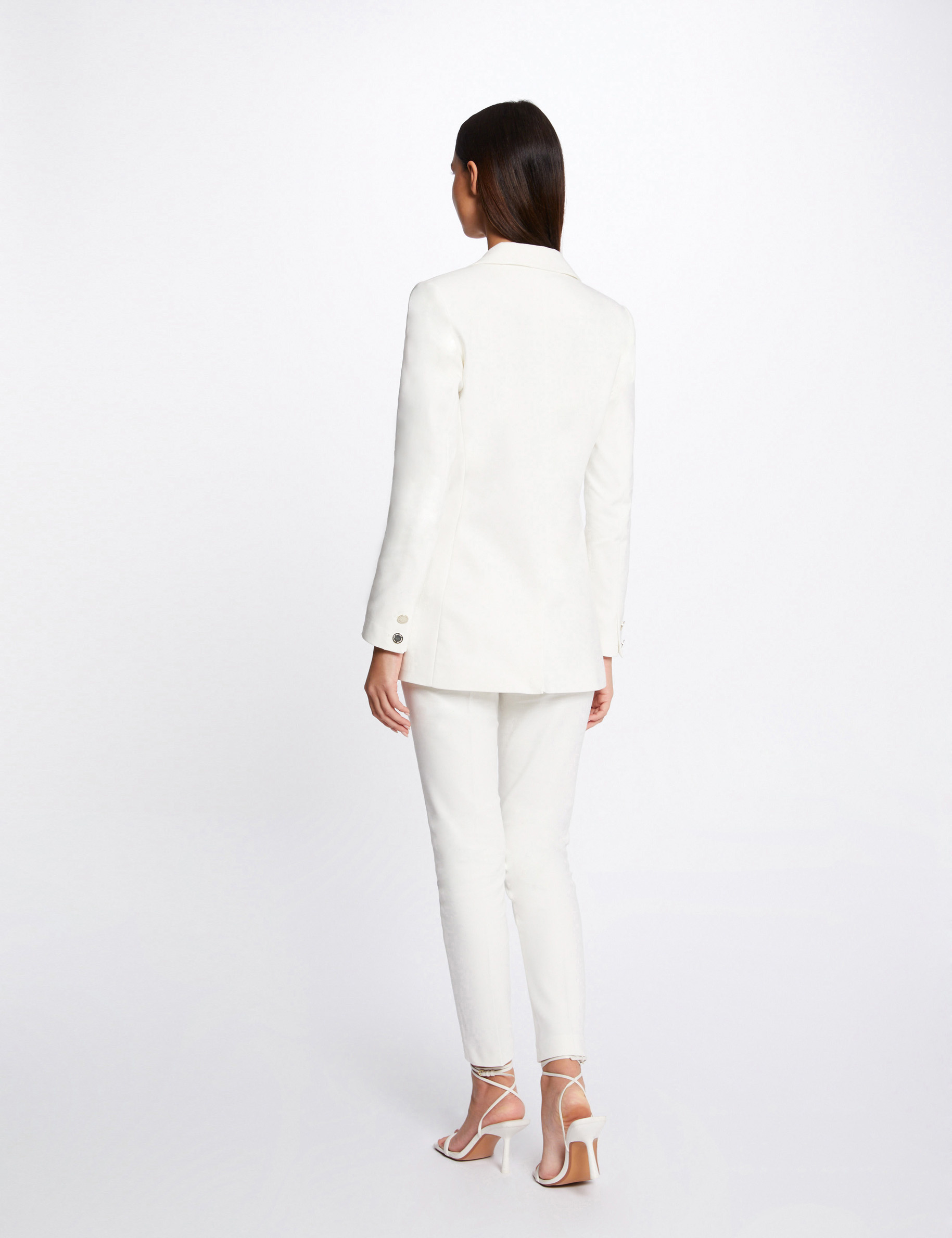 Veste city droite ecru femme Veste city droite ecru femme