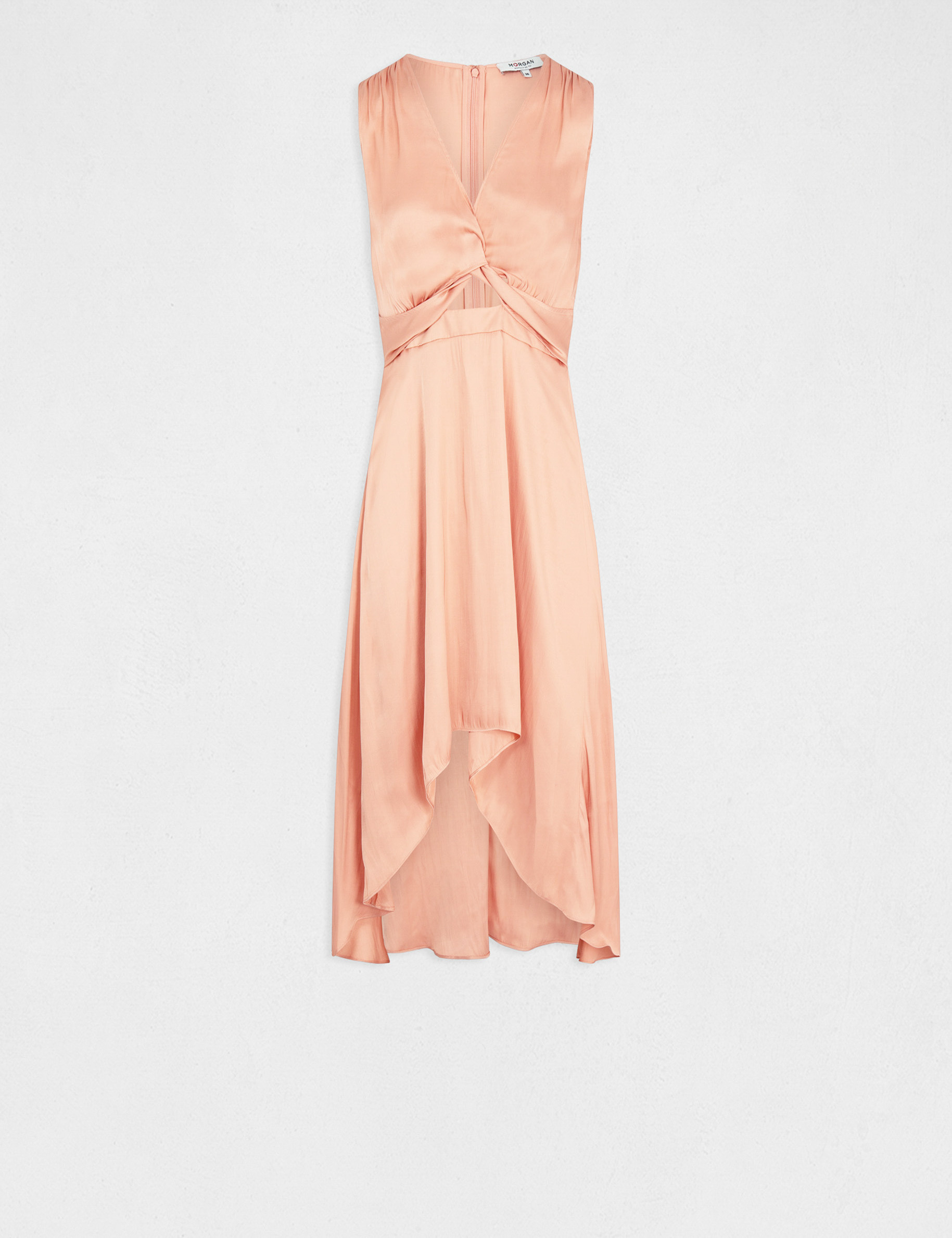 Robe midi trapèze asymétrique rose moyen femme Robe midi trapèze asymétrique rose moyen femme