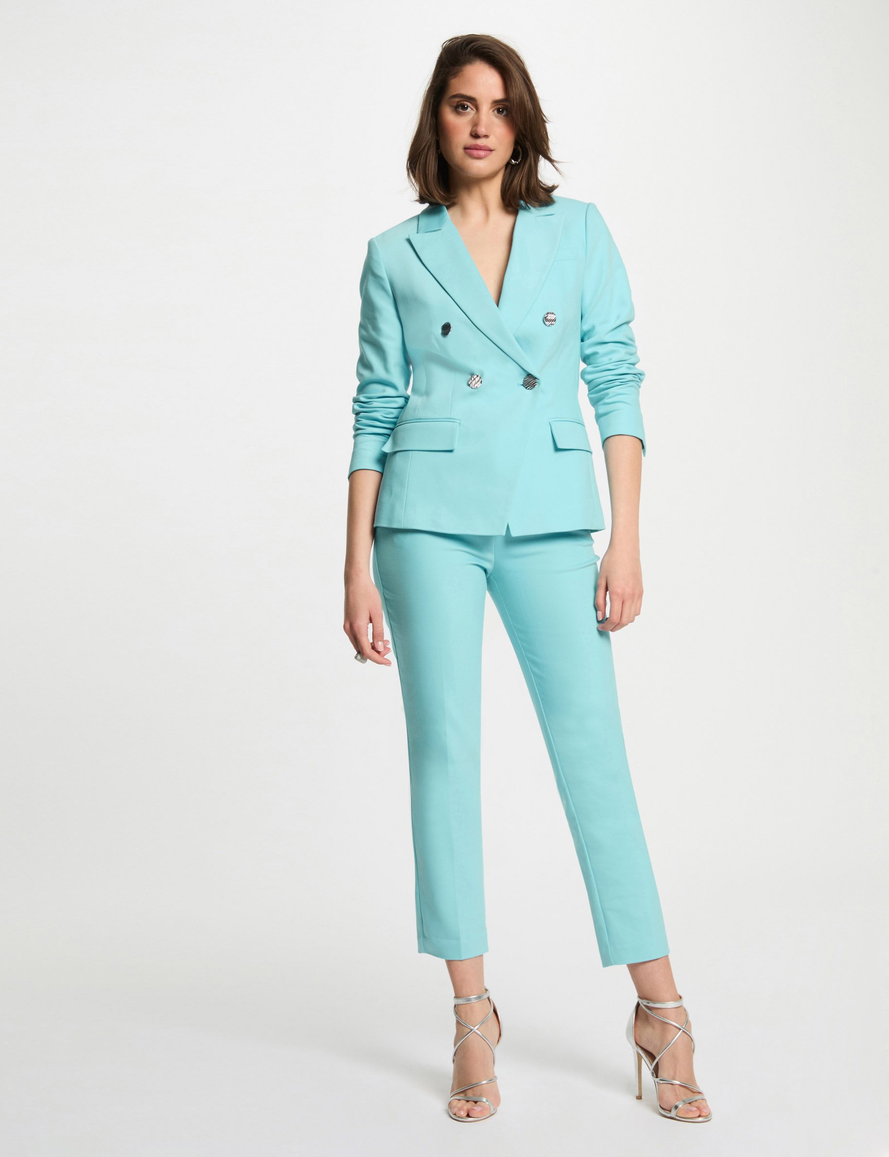 blazer double boutonnage bleu ciel femme Blazer double boutonnage bleu ciel femme