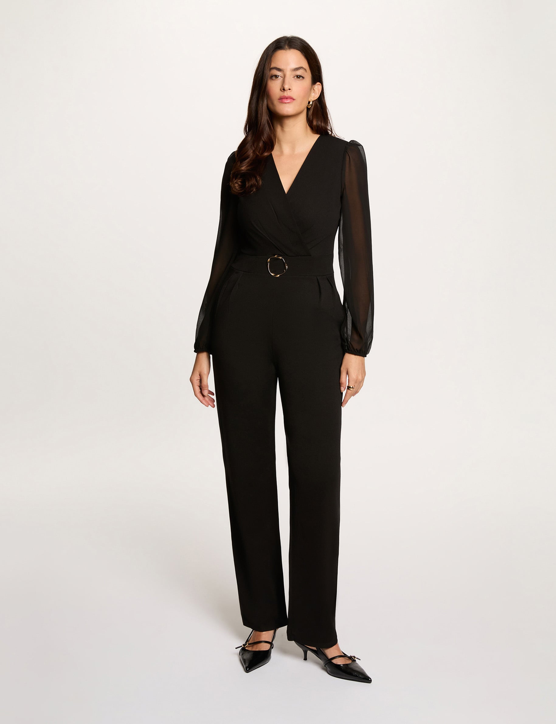 Combinaison cache coeur noir femme